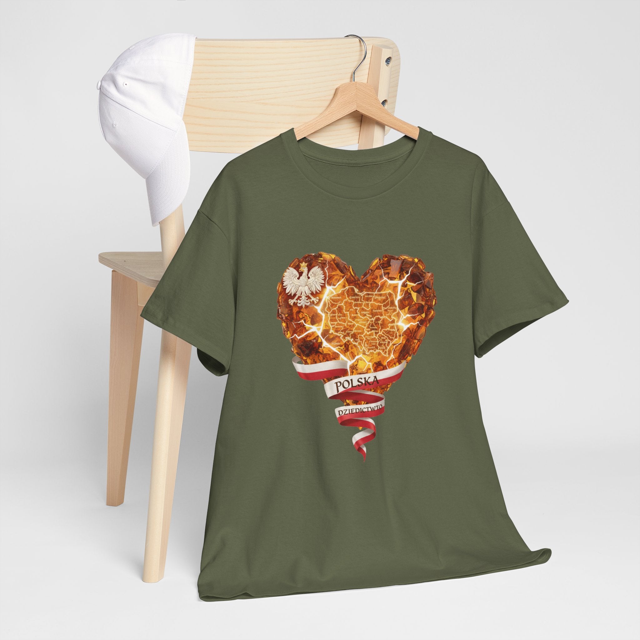 Polish Pride Heart Flame Tee | Polska Heritage T-Shirt