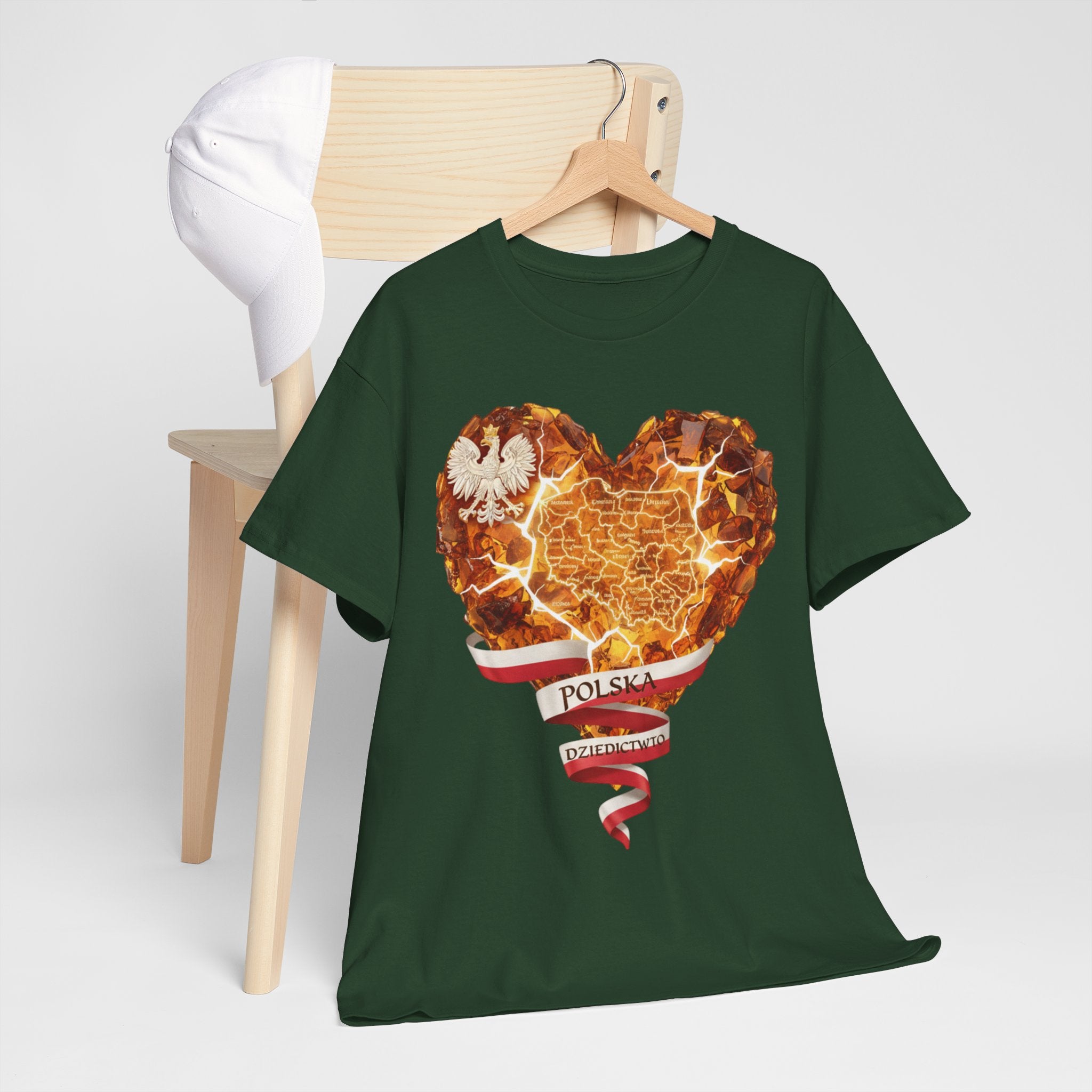 Polish Pride Heart Flame Tee | Polska Heritage T-Shirt