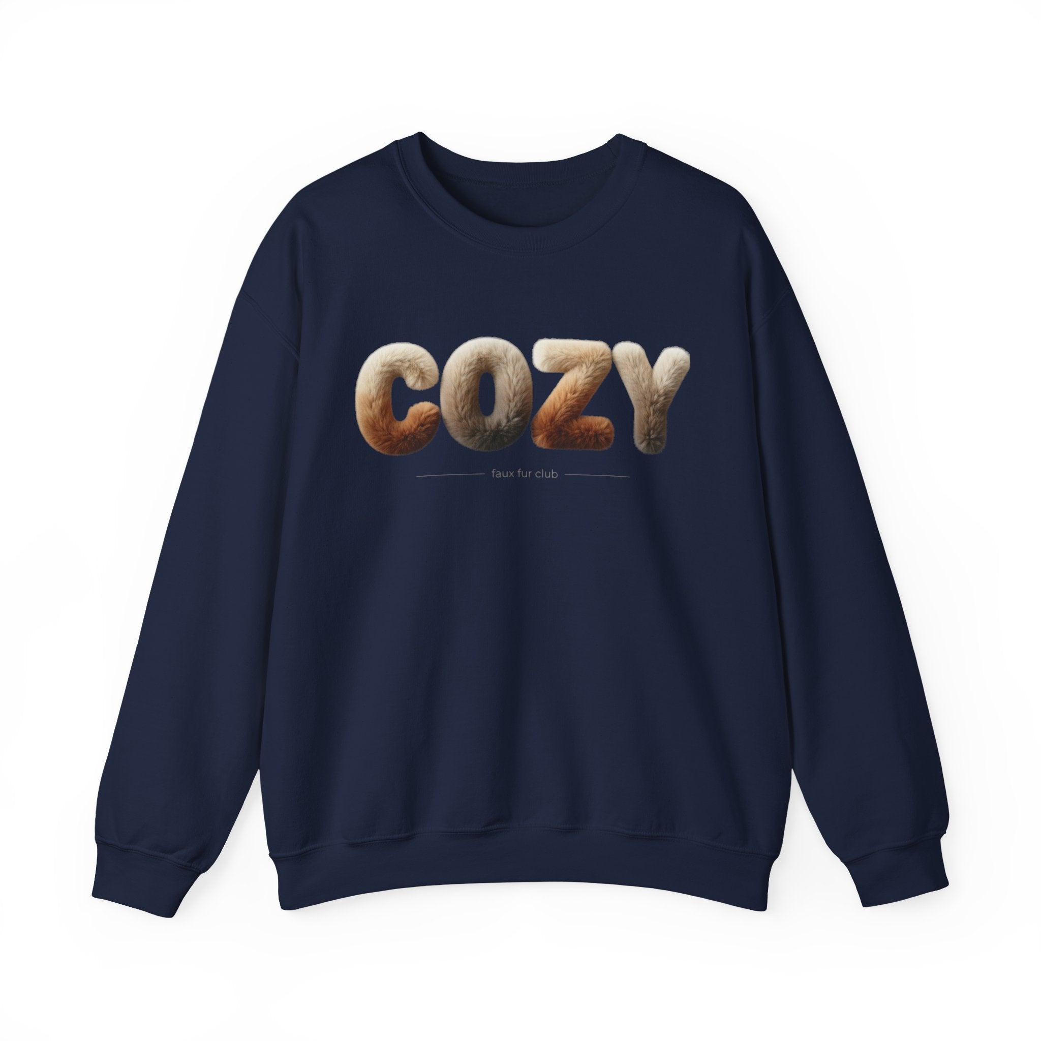 Cozy faux fur texture crewneck, cozy texture design sweatshirt | neutral plush pattern
