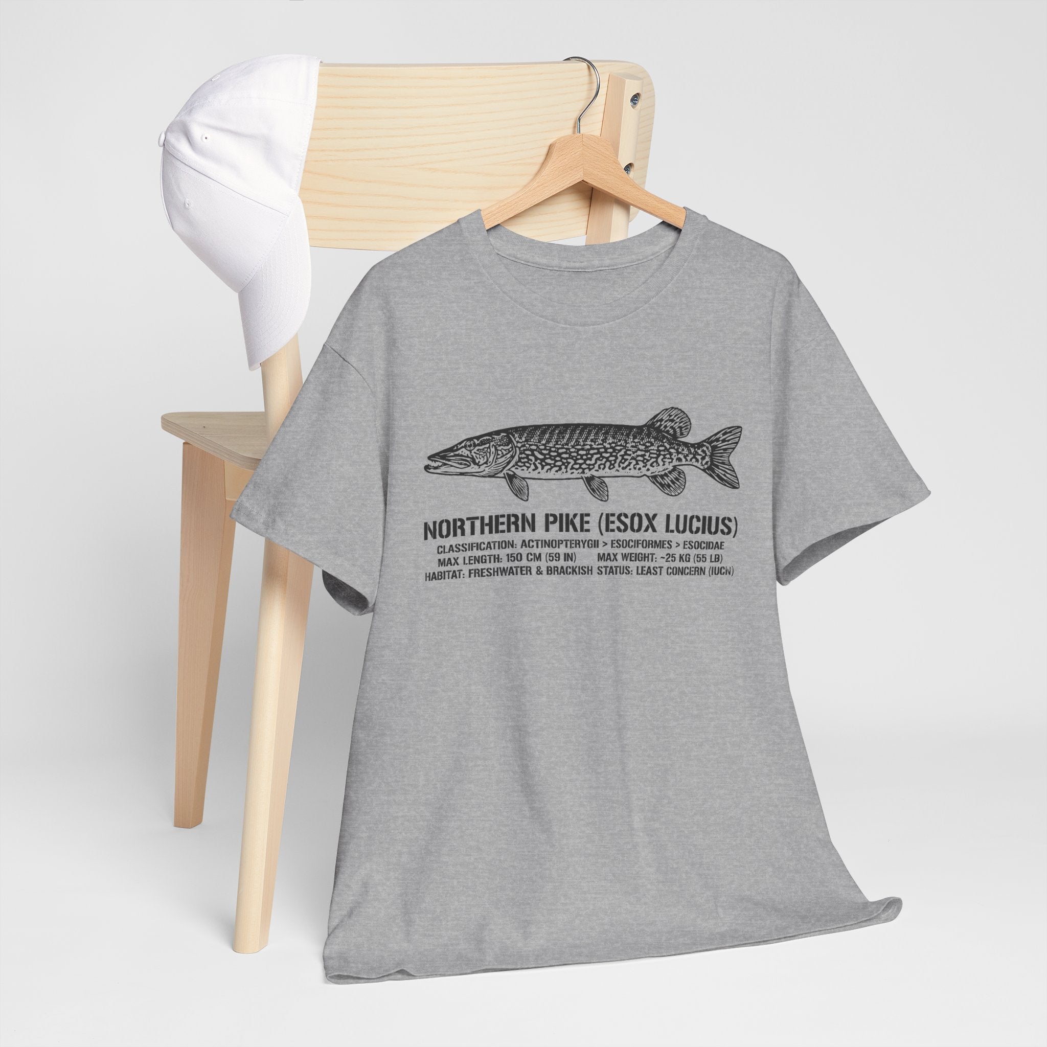 Northern Pike Illustration Tee — "Northern Pike (Esox Lucius)" Fishing Shirt