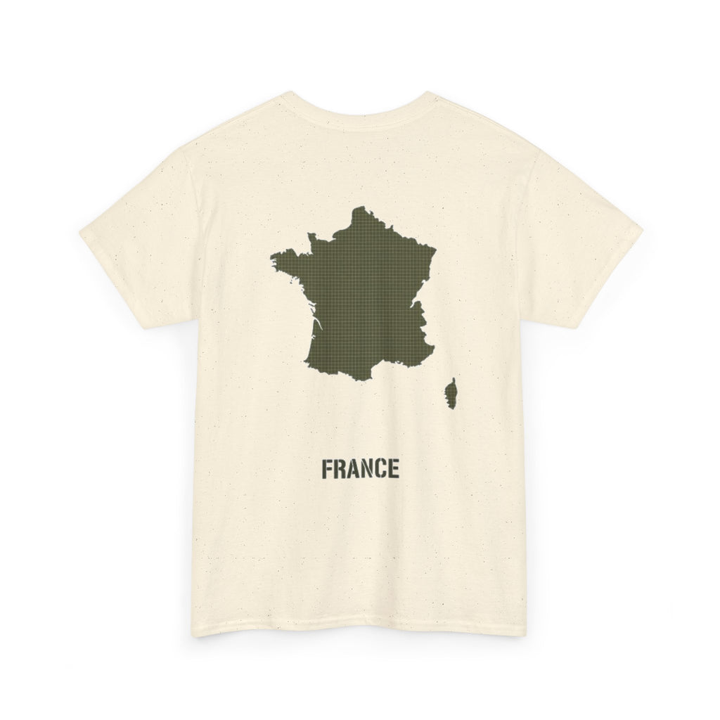 France Map T-Shirt — Minimalist Olive France Map Tee