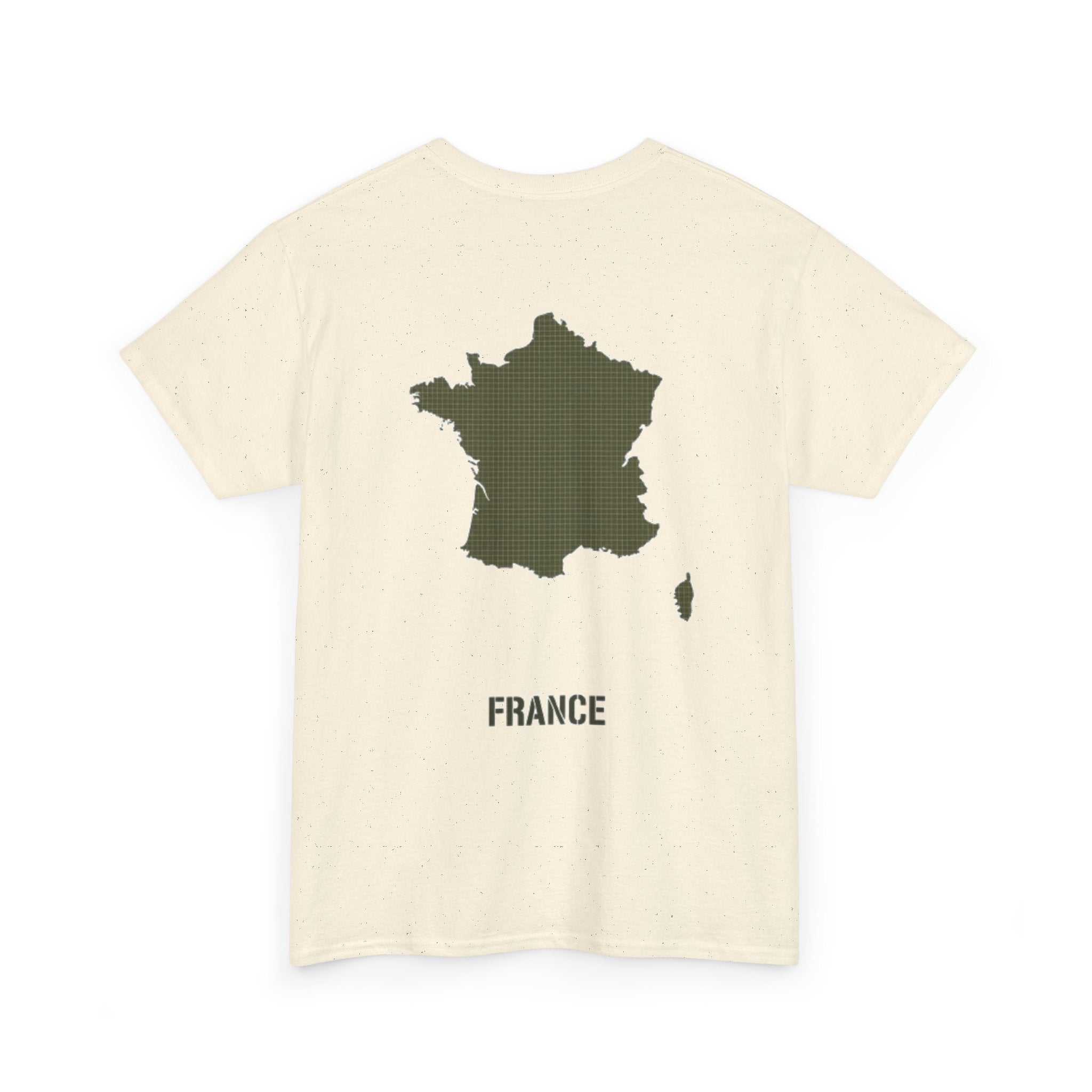 France Map T-Shirt — Minimalist Olive France Map Tee