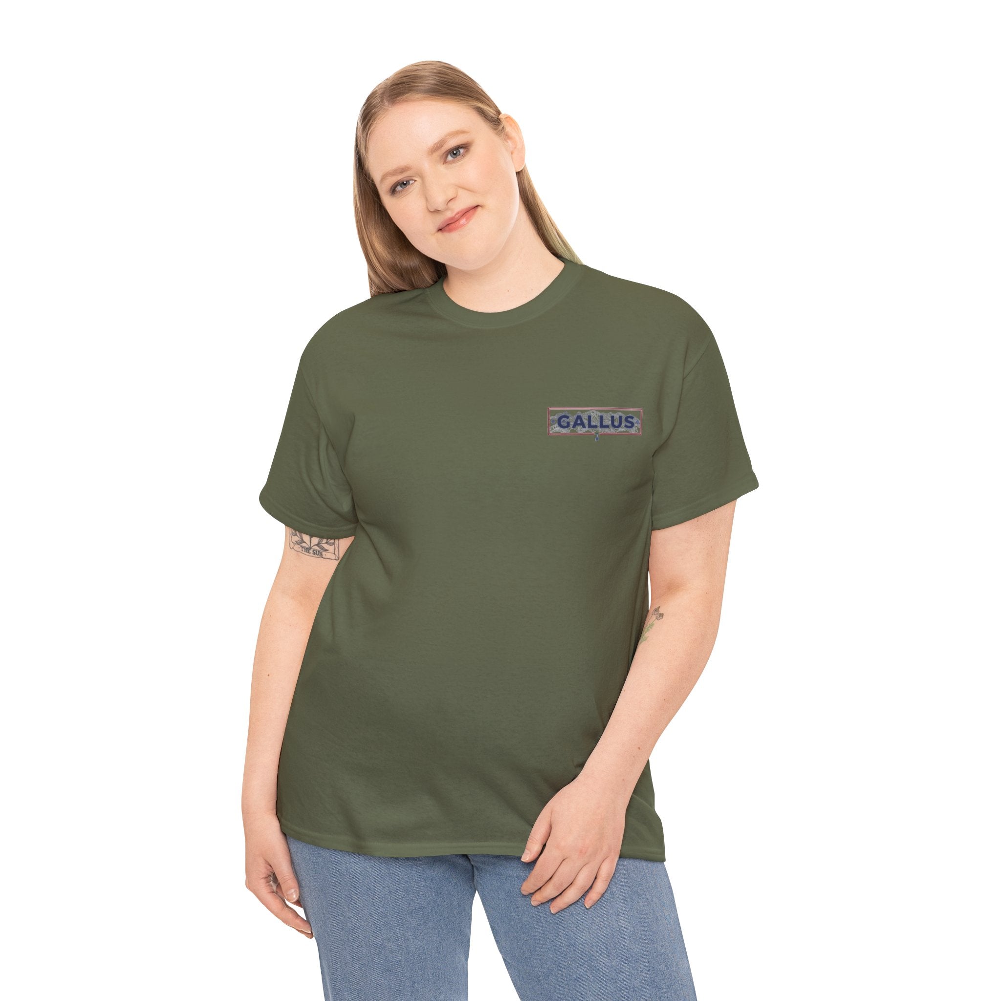 Gallus Logo Tee — Minimal Chest Patch White T-Shirt