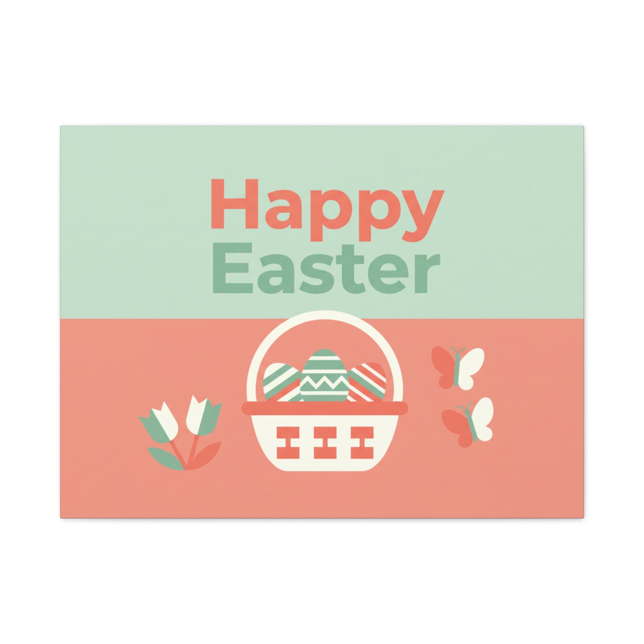 Happy Easter Easter Basket Matte Canvas Wall Art