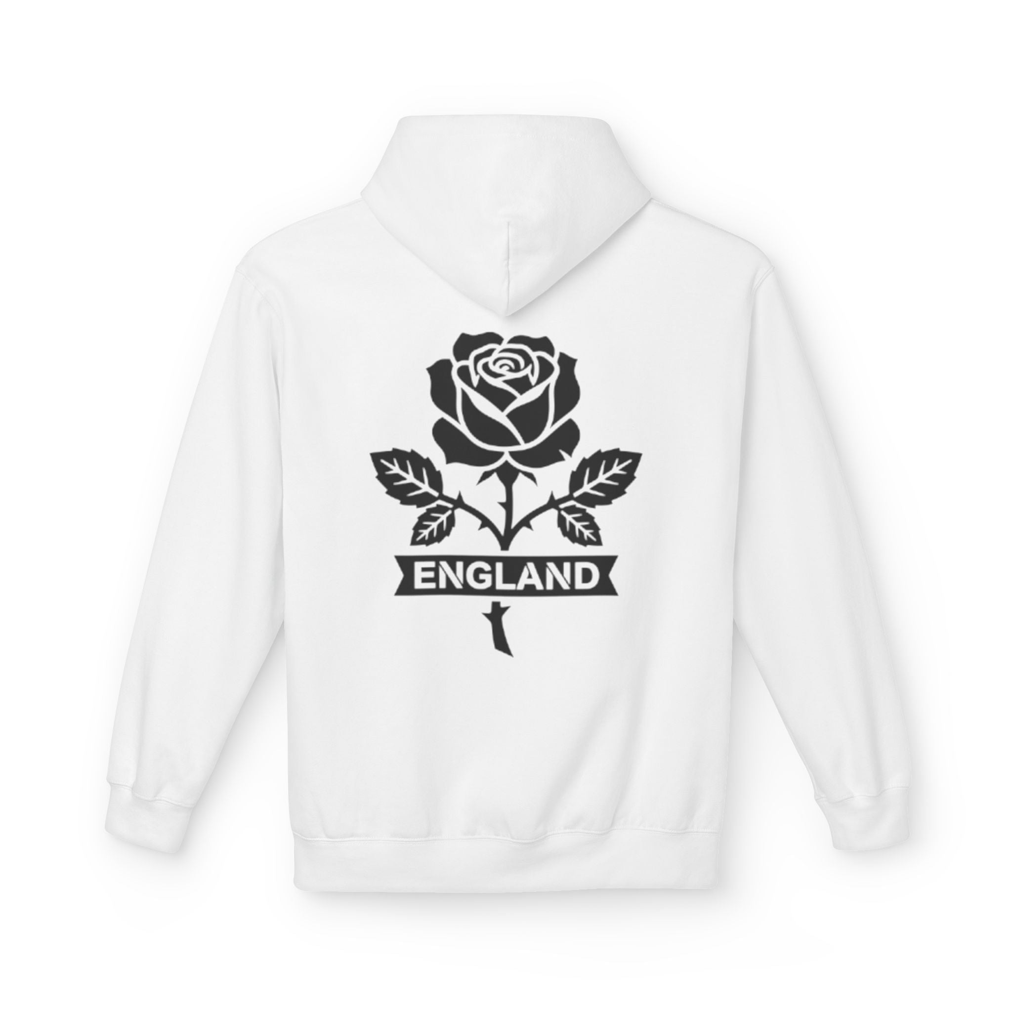 England Rose Hoodie – Vintage Floral Emblem Pullover