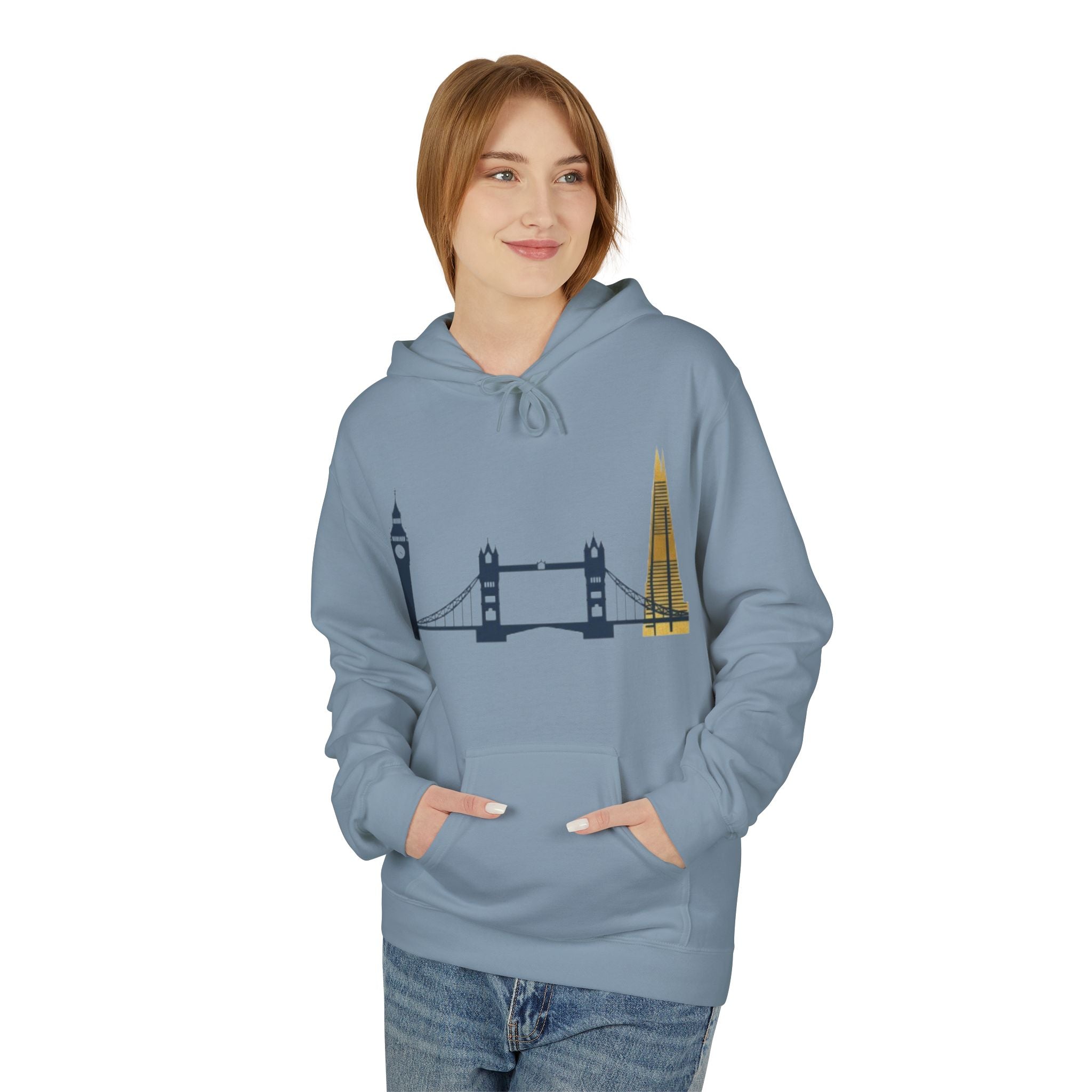 London Skyline Hoodie — Minimal Big Ben, Tower Bridge & The Shard Travel Sweatshirt