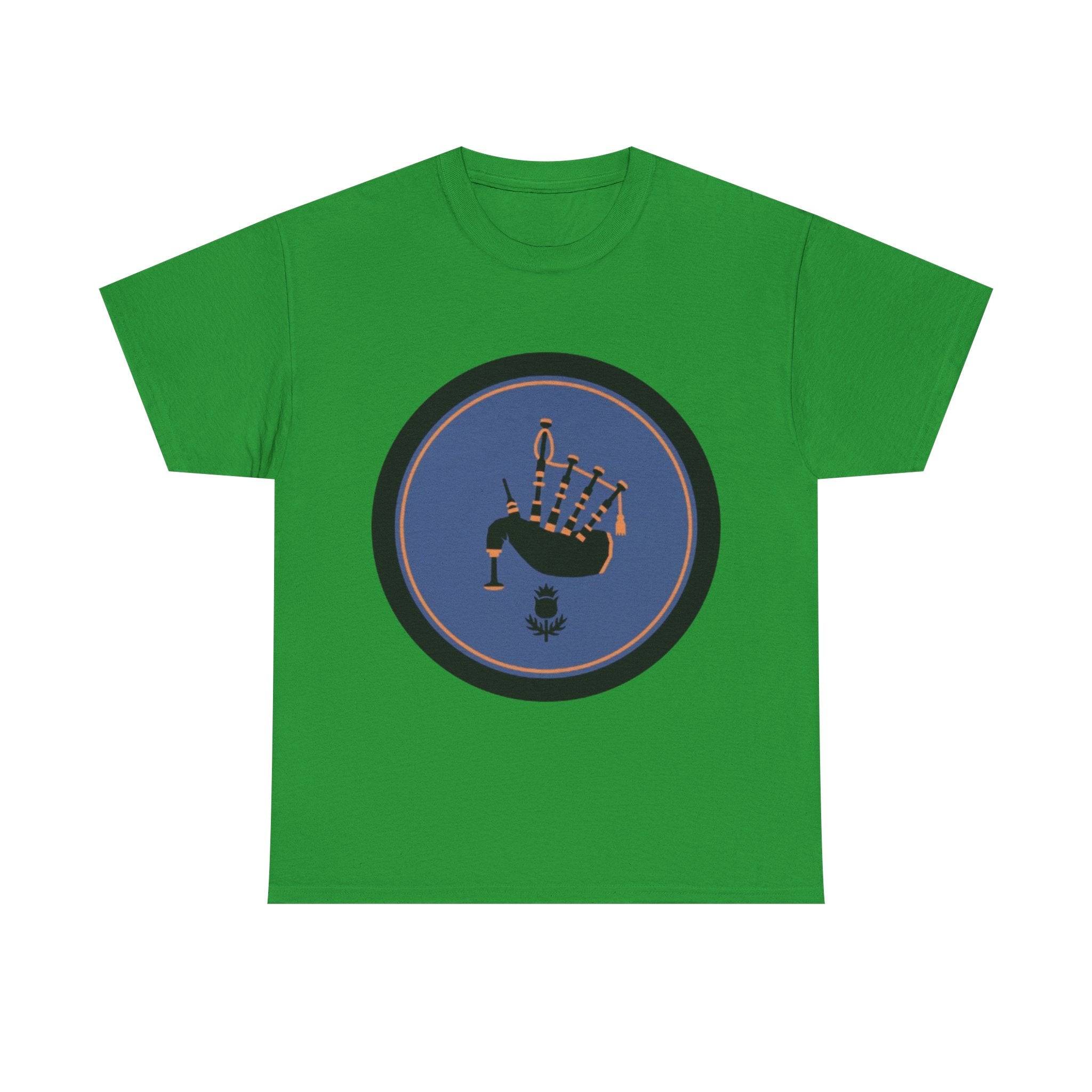 Bagpipes Crest T‑Shirt — Scottish Pride Circle Logo Tee
