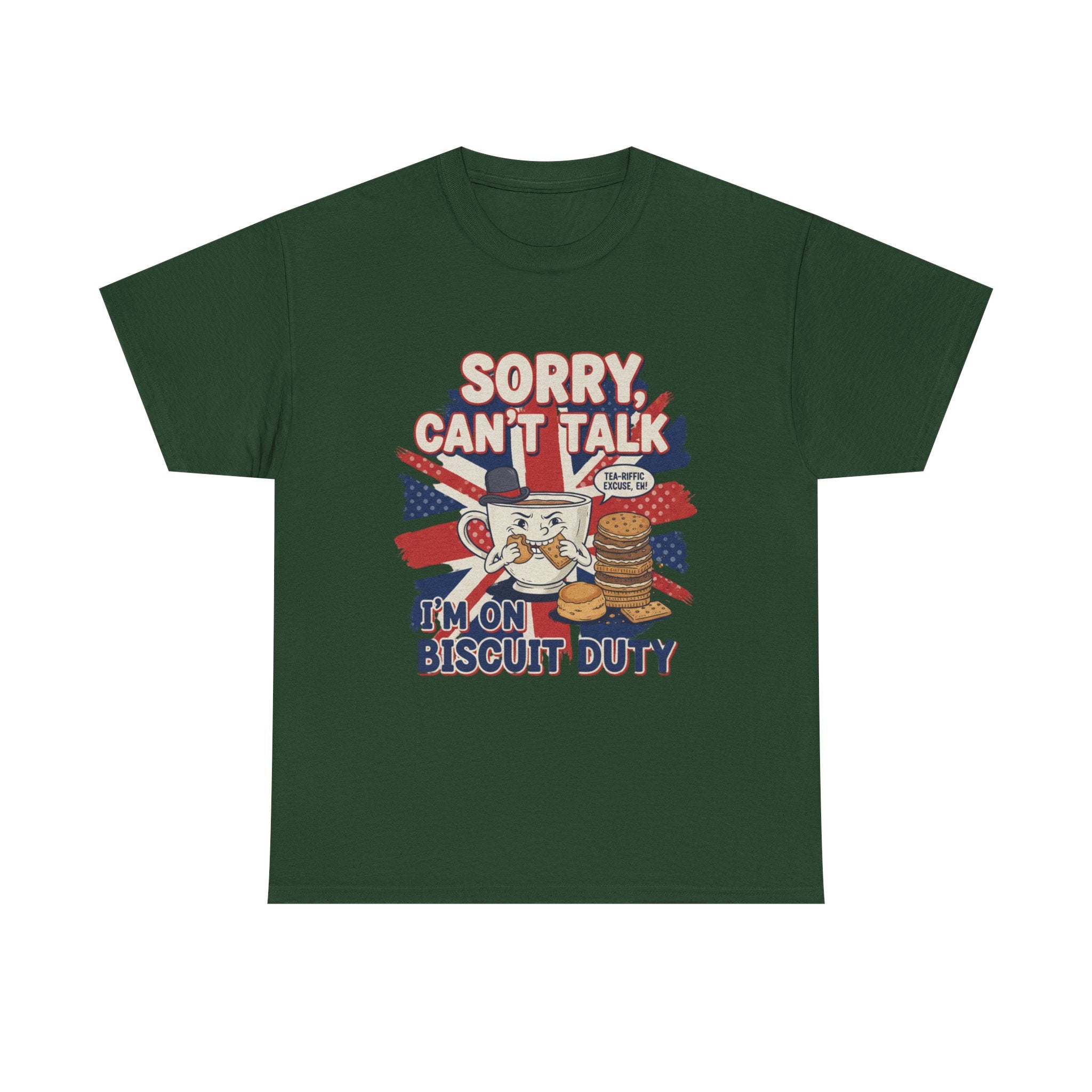 Biscuit Duty T‑Shirt - "Sorry Can't Talk, I'm On Biscuit Duty" British Tea & Biscuit Graphic Tee