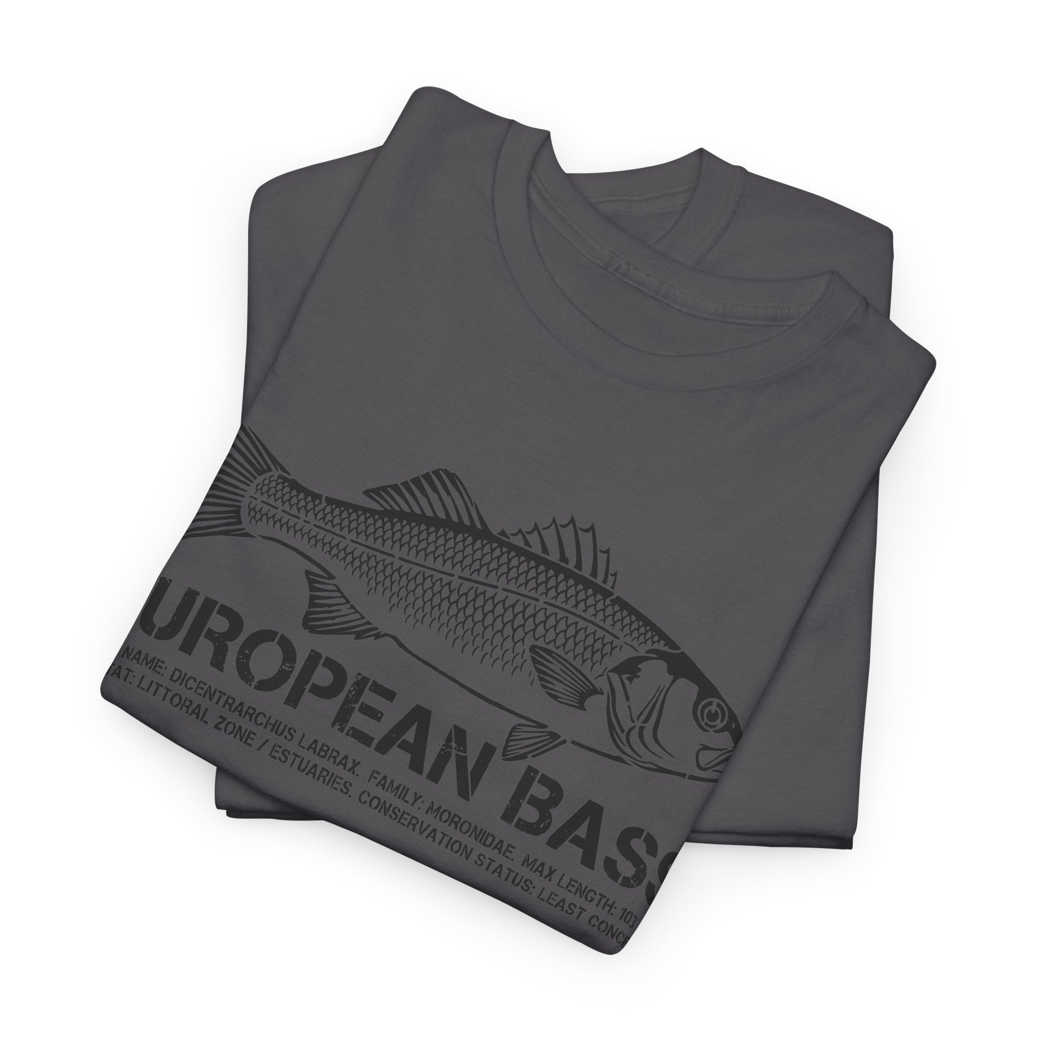 European Bass Fishing — Vintage Fish Illustration Tee