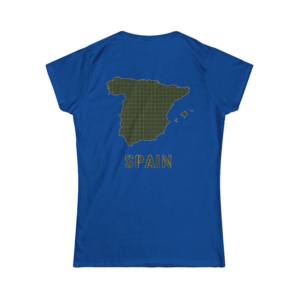 Spain Map Womens Tee — Gallus Logo Travel T‑Shirt