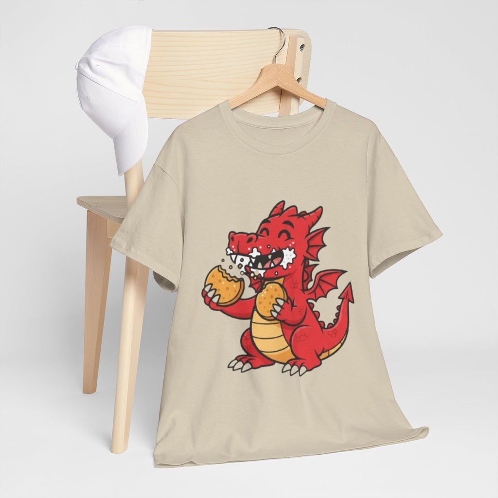 Red Dragon Eating Tacos T-Shirt — Cute Cartoon Taco Lover Tee