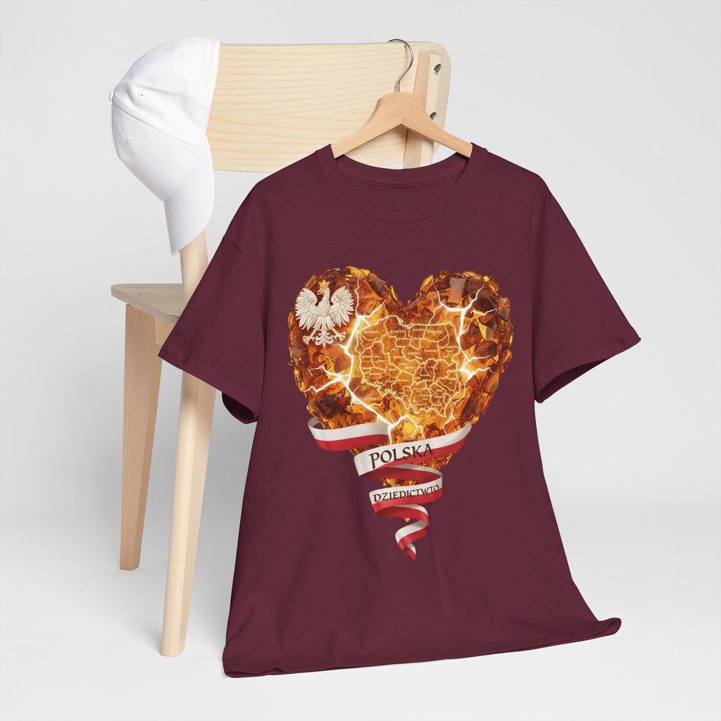 Polish Pride Heart Flame Tee | Polska Heritage T-Shirt