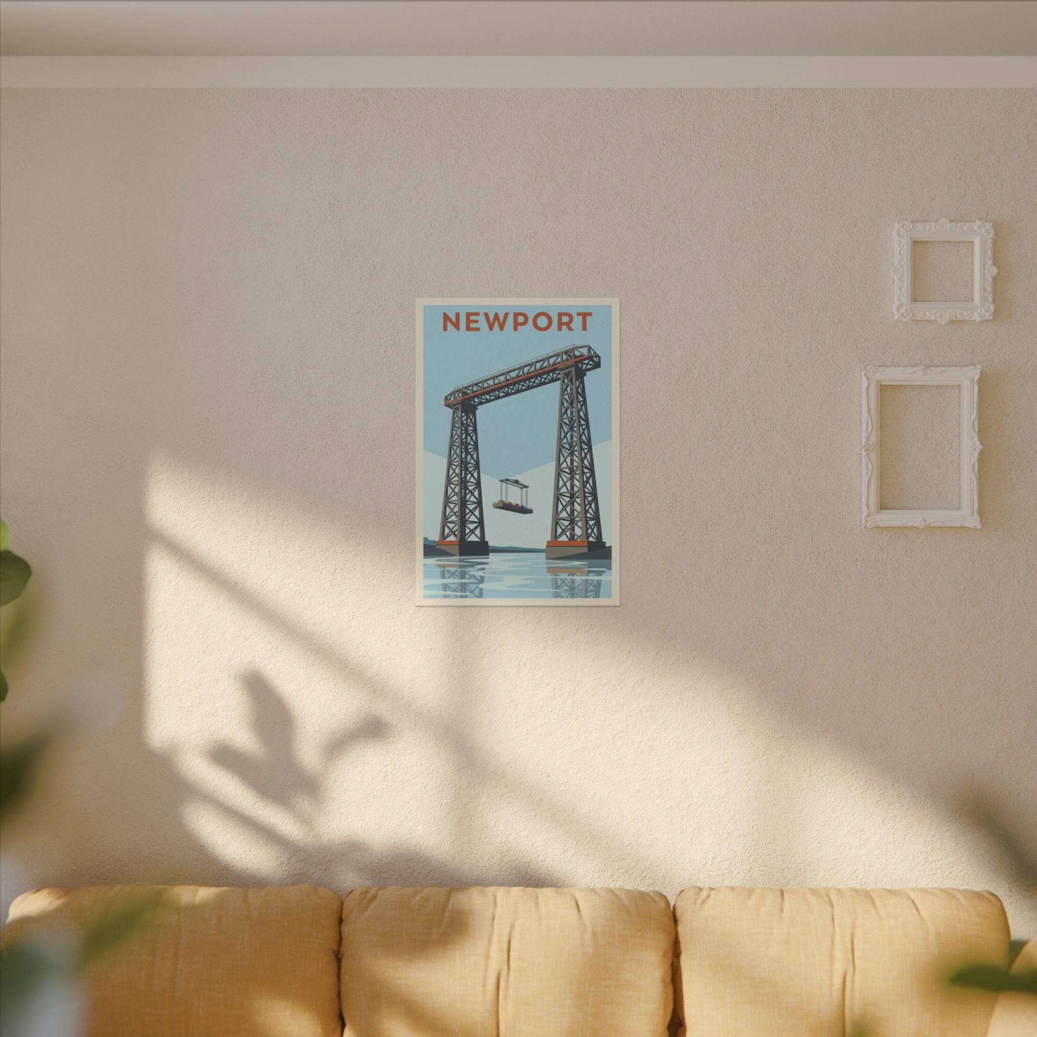 Newport Aerial Tram Matte Canvas Print  Vintage Coastal Wall Art