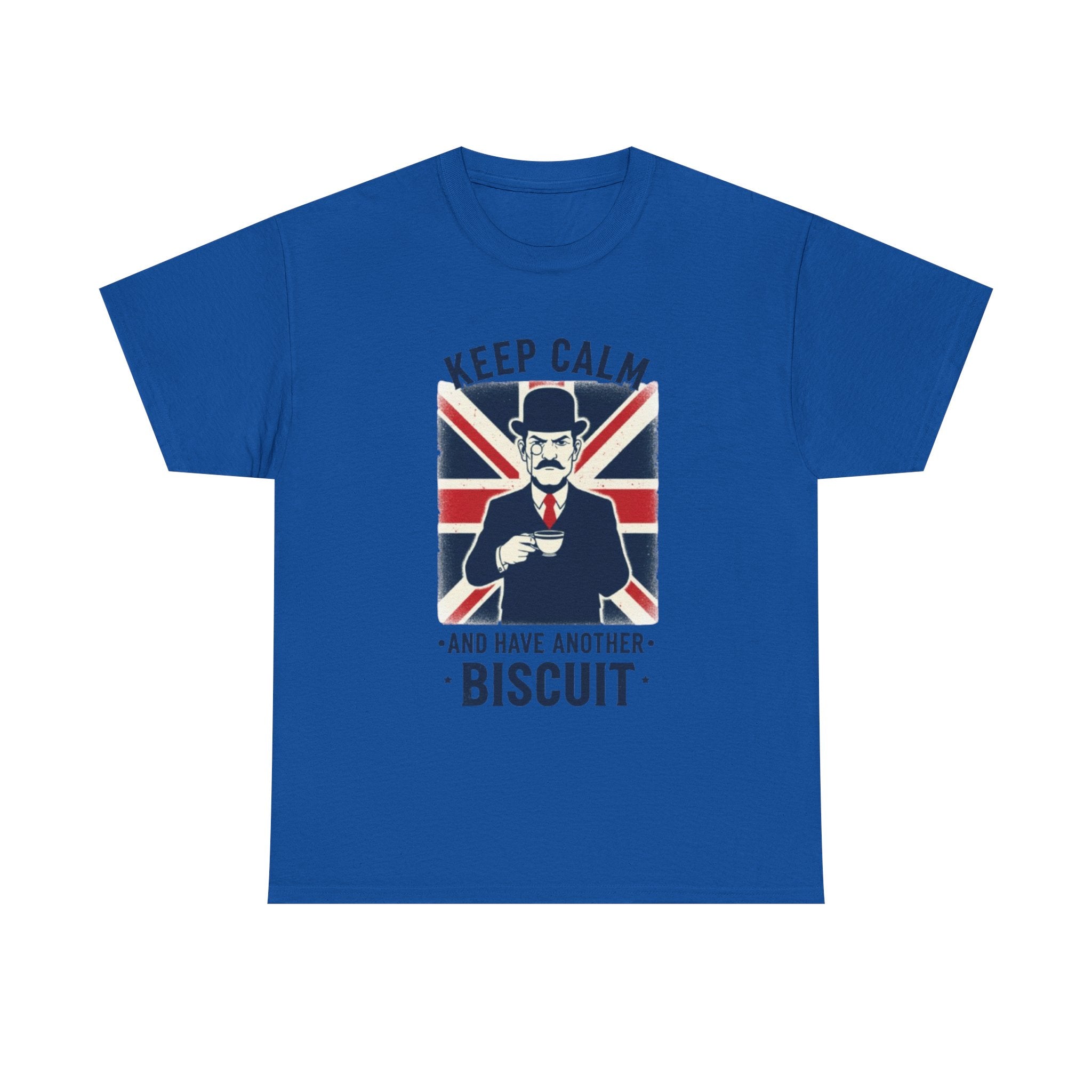 Keep Calm and Have Another Biscuit T‑Shirt - British Union Jack Tea Humor