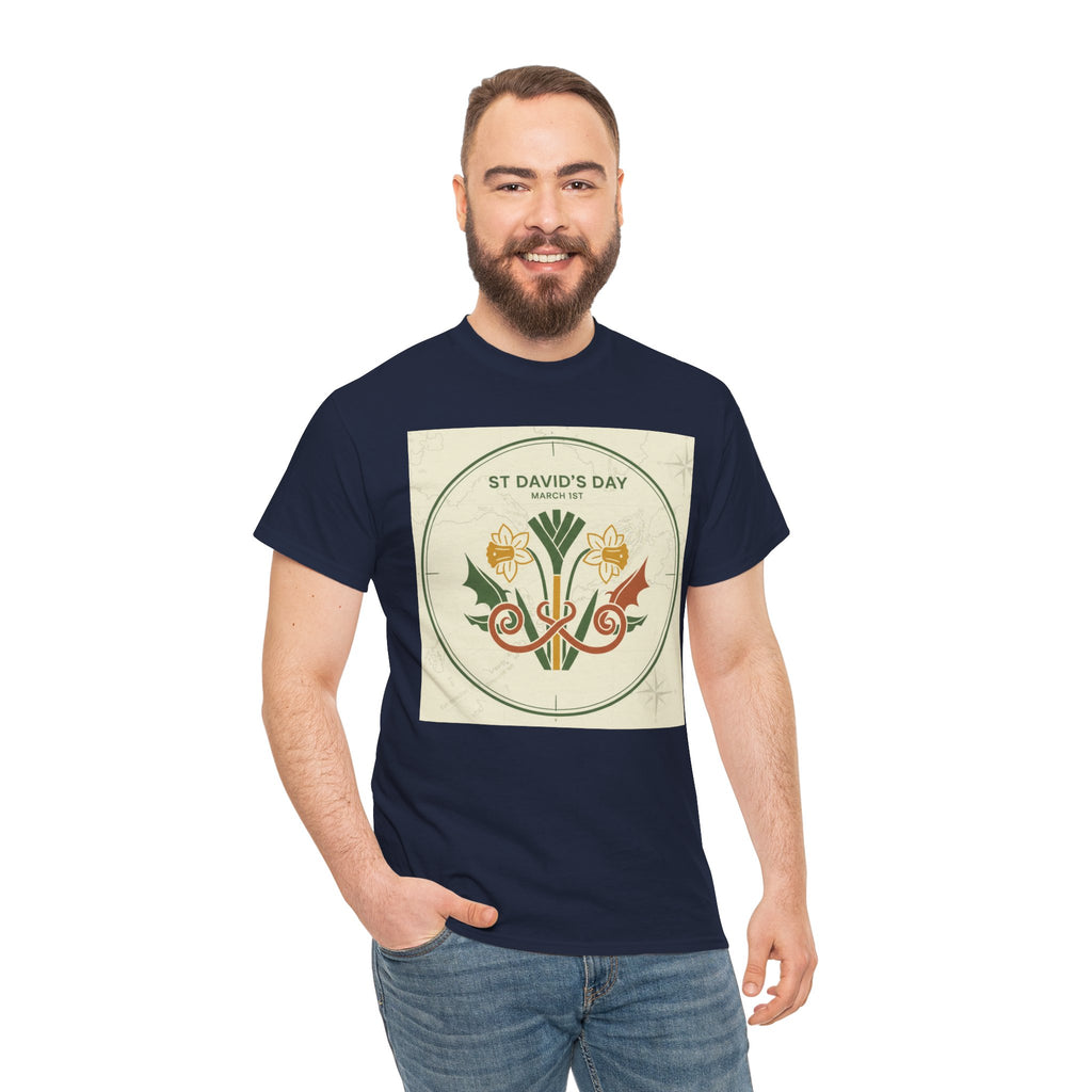 St. David's Day Floral Tee — Welsh Daffodil & Leek Celebration Shirt