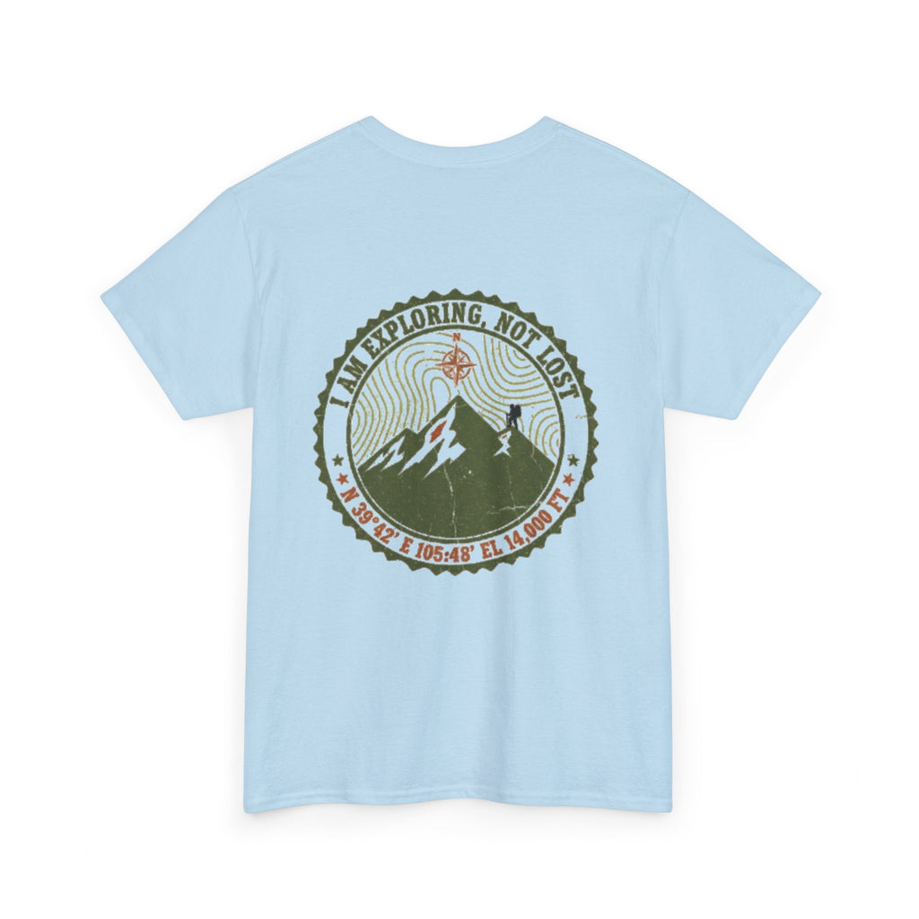 Adventure Mountain Tee – "I Am Exploring, Not Lost" Graphic T-Shirt
