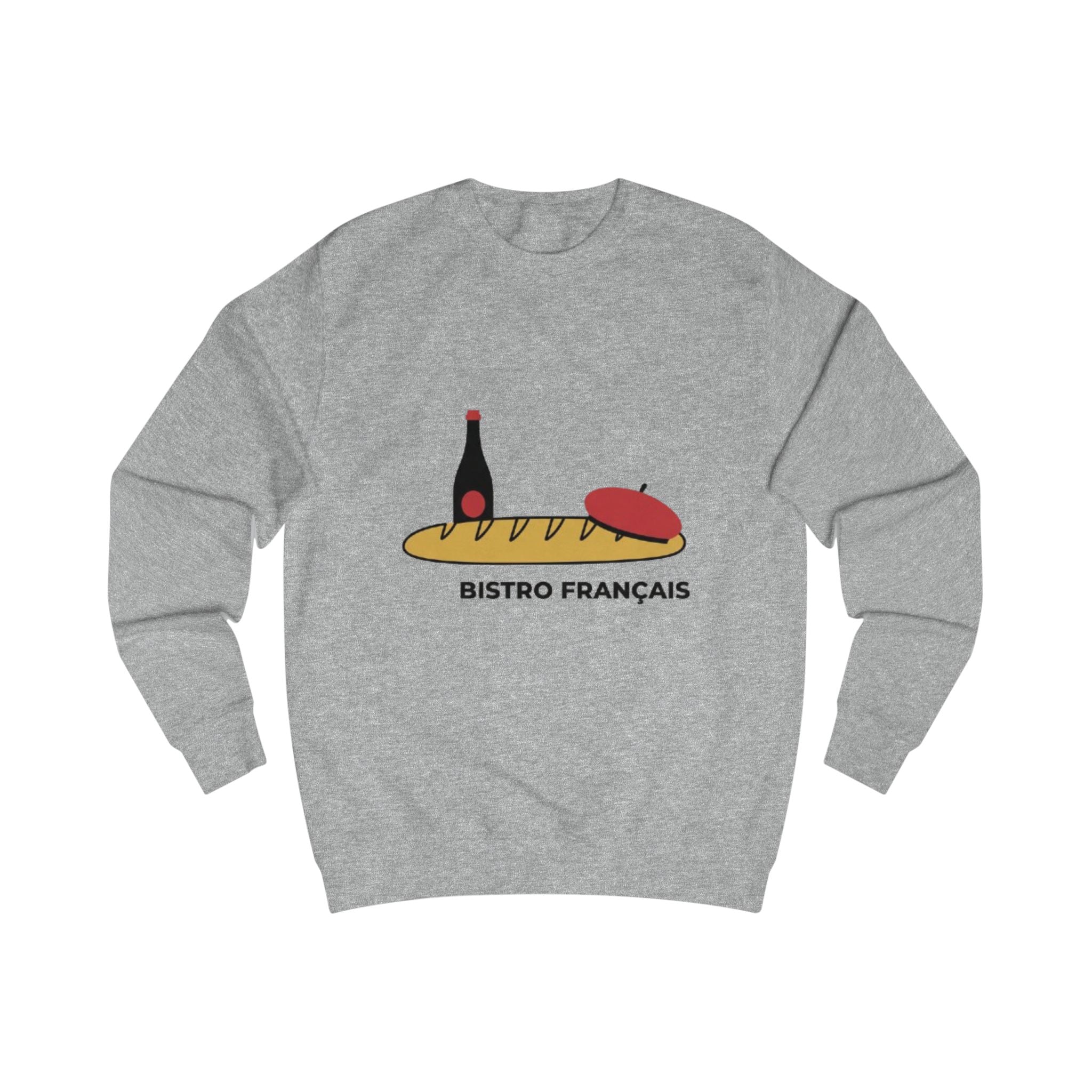Bistro Français Sweatshirt — French Bistro Wine, Baguette & Cheese Crewneck