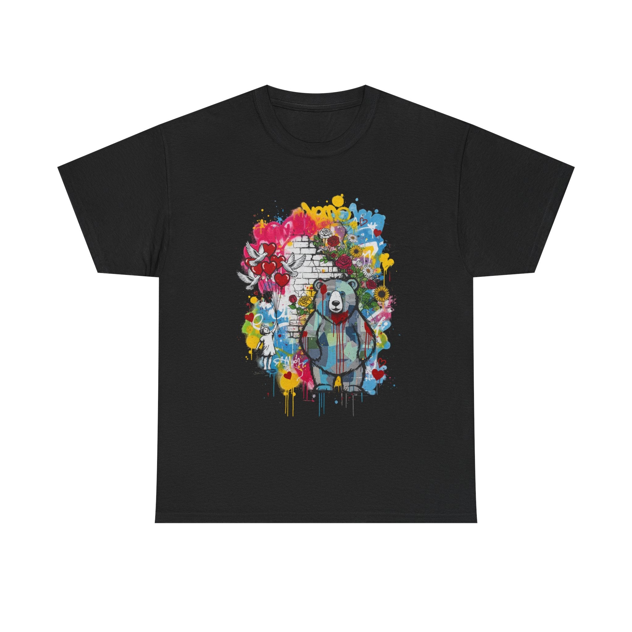 Graffiti Bear T-Shirt — Colourful Street Art Bear Graphic Tee