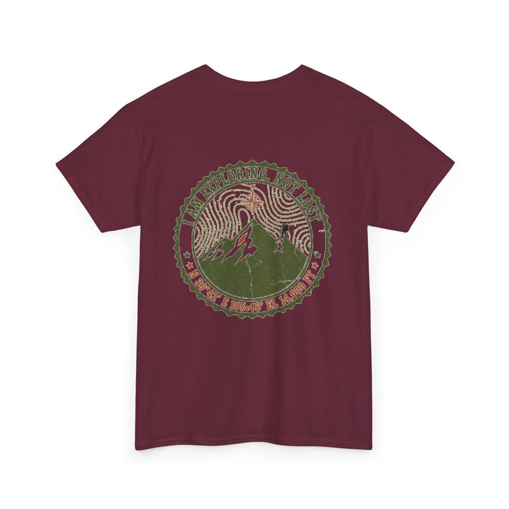 Adventure Mountain Tee – "I Am Exploring, Not Lost" Graphic T-Shirt