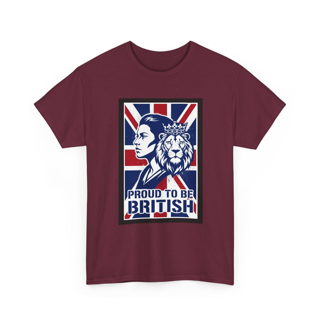 Proud to Be British T-Shirt – Union Jack Lion Graphic Tee