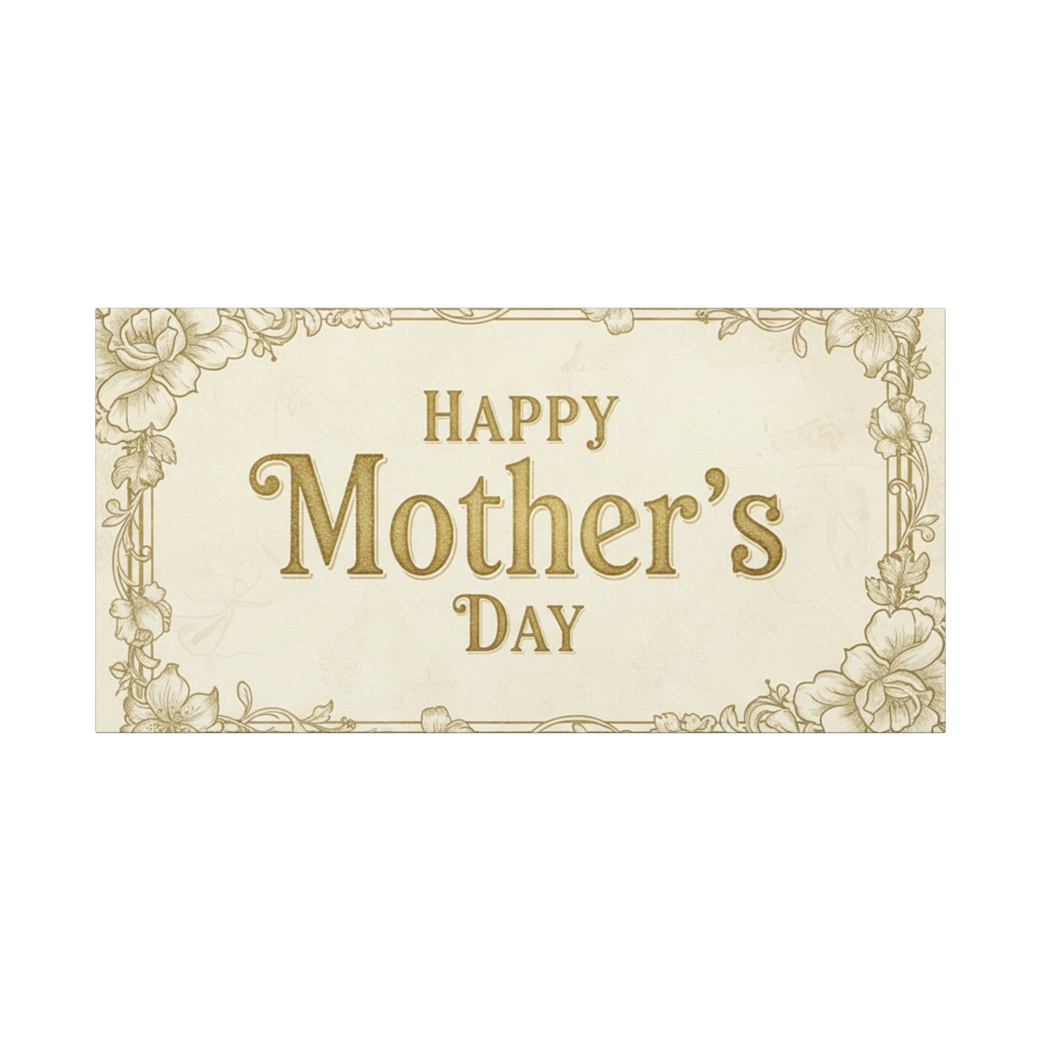 Mother's Day Canvas Wall Art — "Happy Mother's Day" Vintage Floral Matte Print