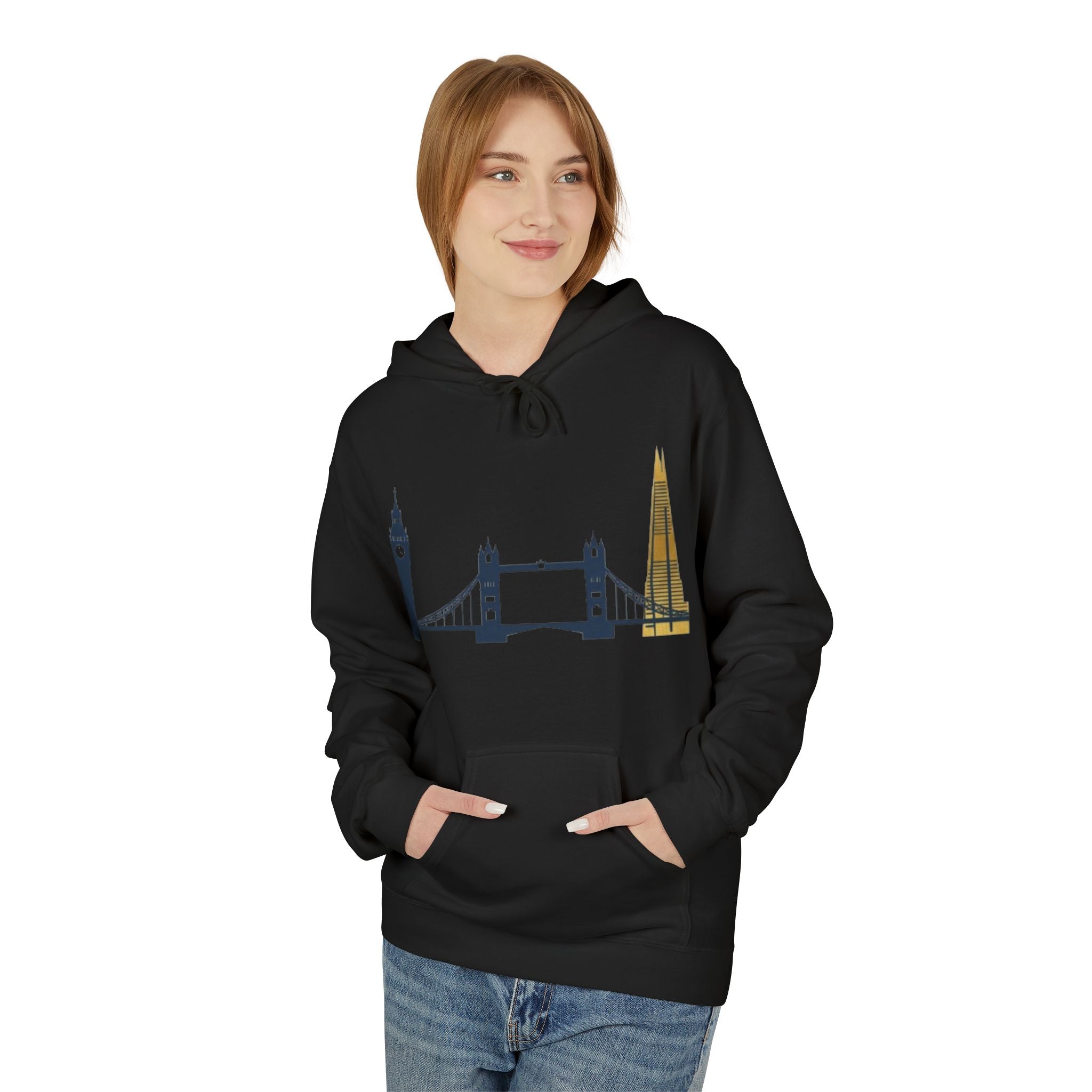London Skyline Hoodie — Minimal Big Ben, Tower Bridge & The Shard Travel Sweatshirt