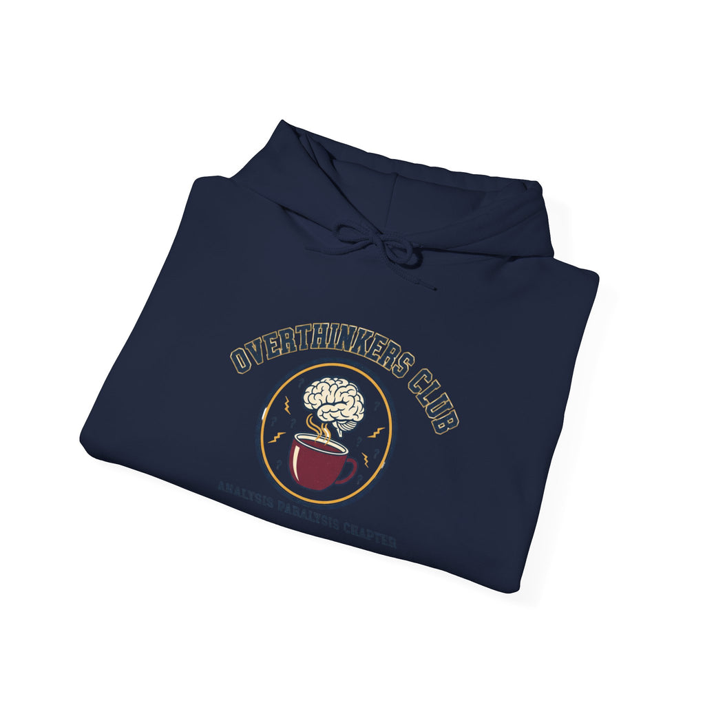 Overthinkers Club Hoodie | varsity style, irony club merch
