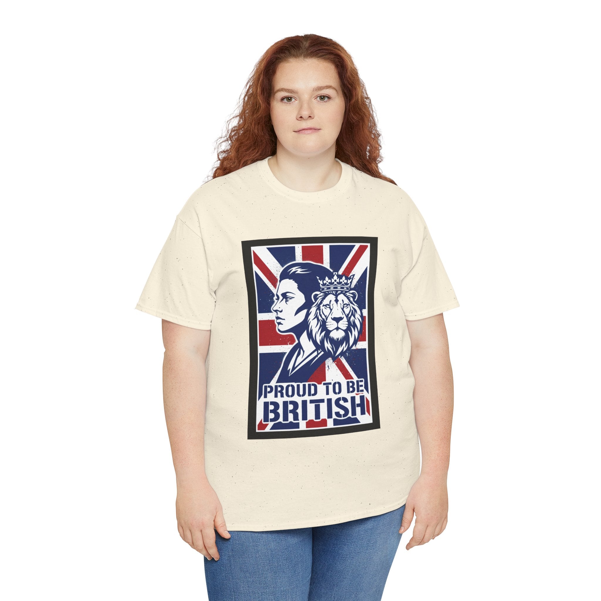 Proud to Be British T-Shirt – Union Jack Lion Graphic Tee