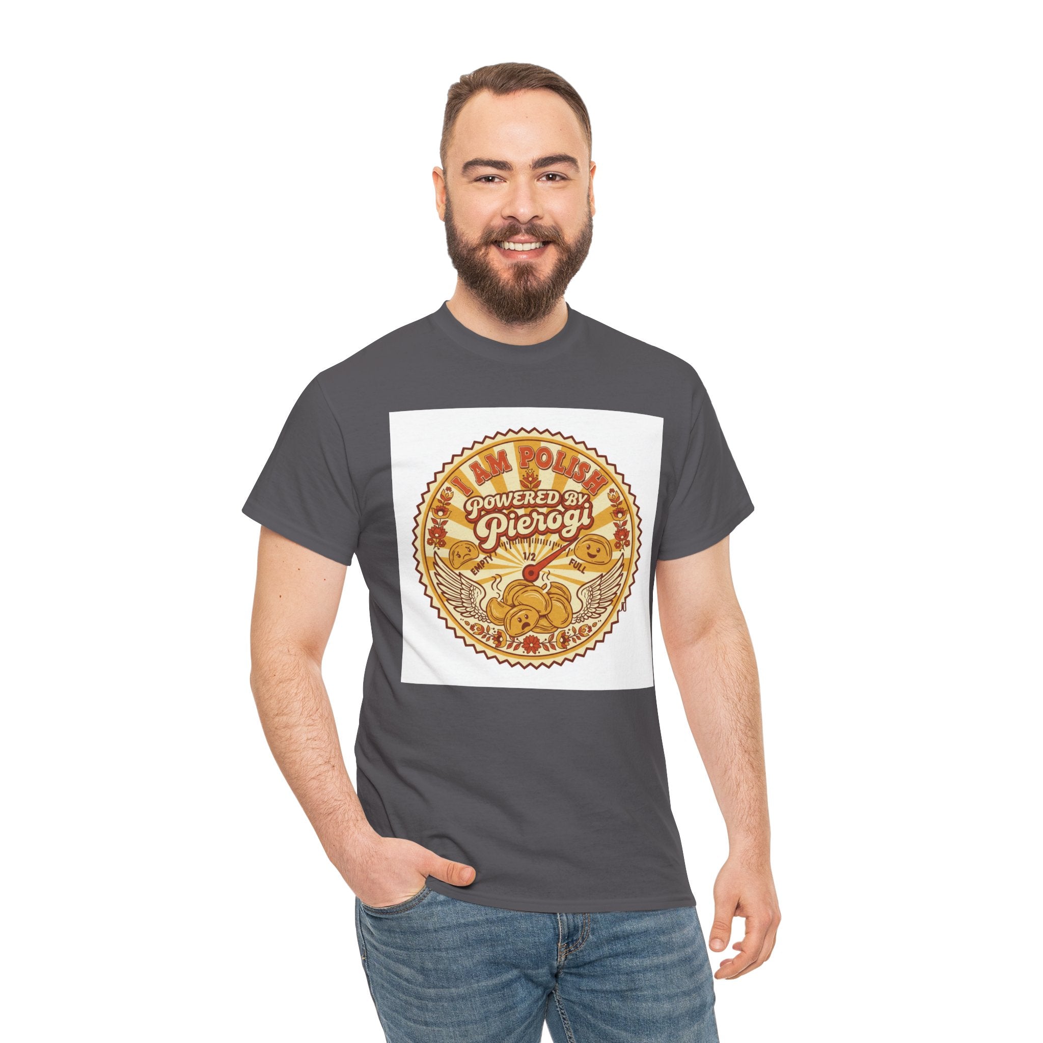Pierogi Powered Tee — "All Power to Pierogi" Retro Food Lover T-Shirt