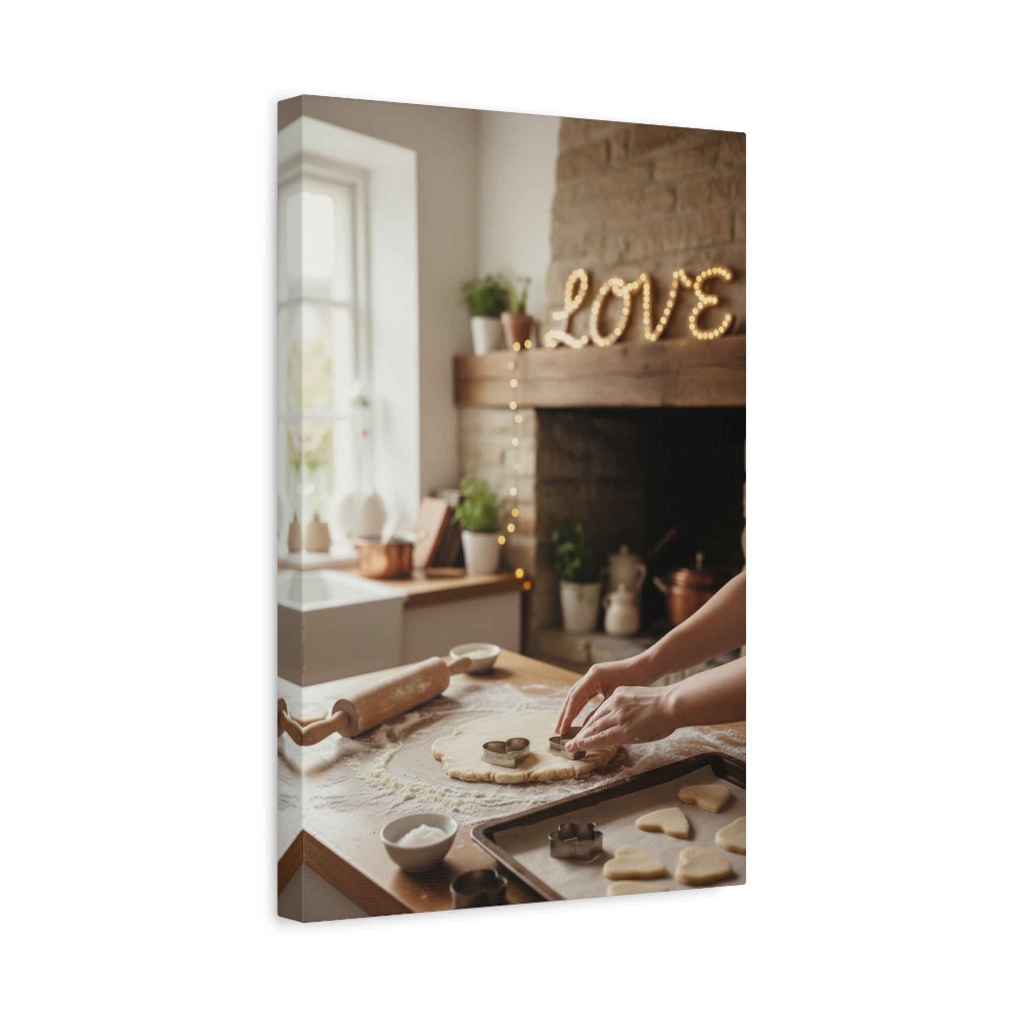 Kitchen Baking Canvas Print — Cozy Rustic 'LOVE' Holiday Decor