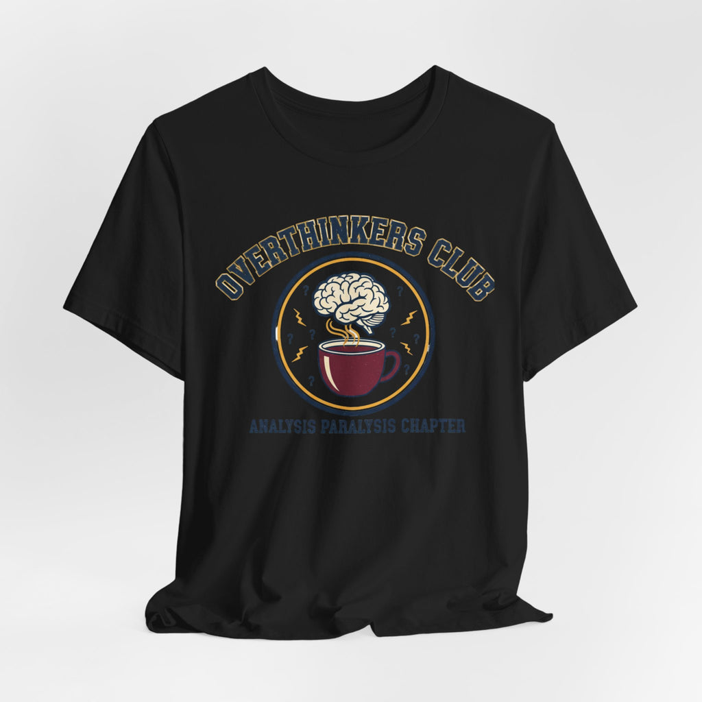 Overthinkers Club Tee | irony club shirt, varsity style shirt