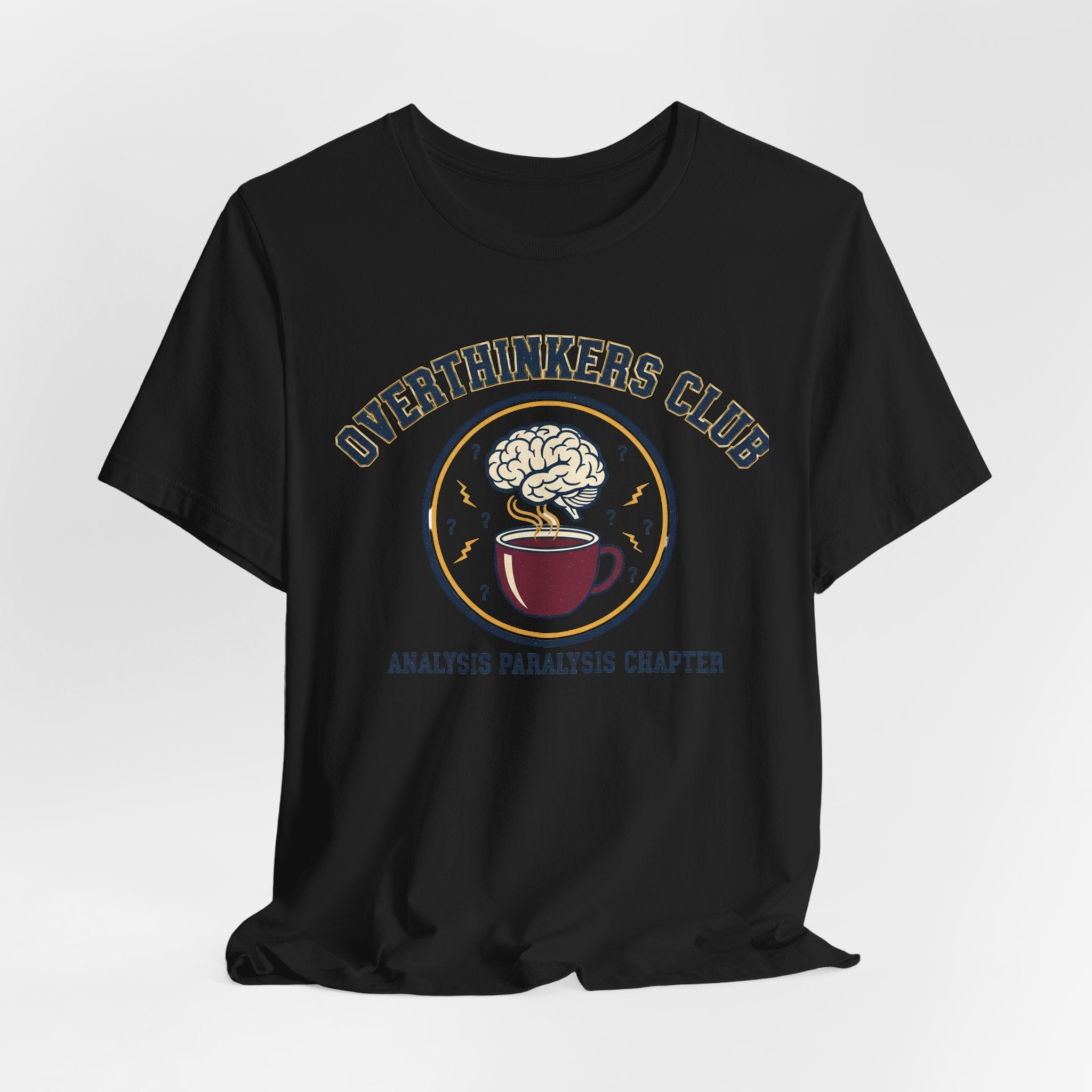 Overthinkers Club Tee | irony club shirt, varsity style shirt