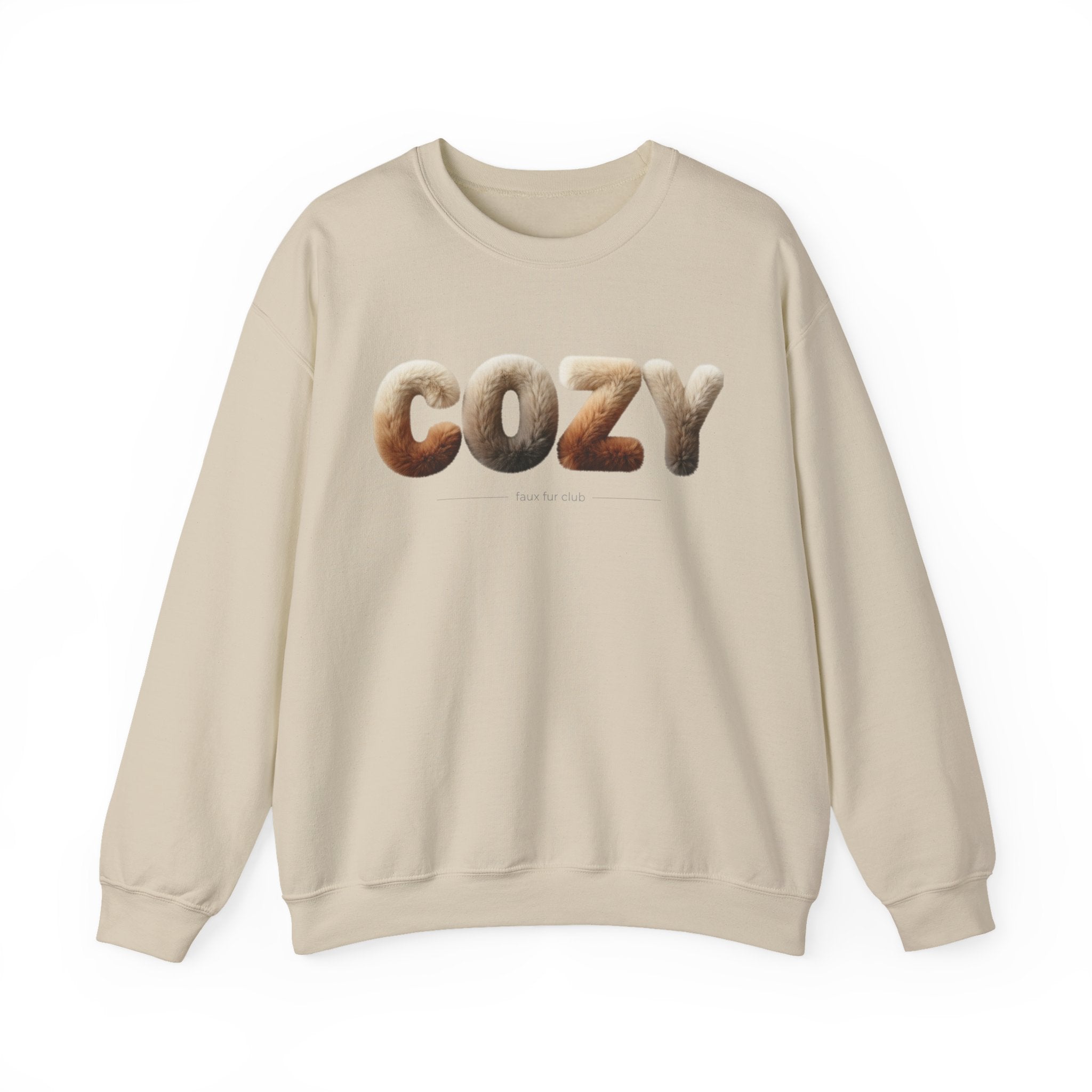Cozy faux fur texture crewneck, cozy texture design sweatshirt | neutral plush pattern