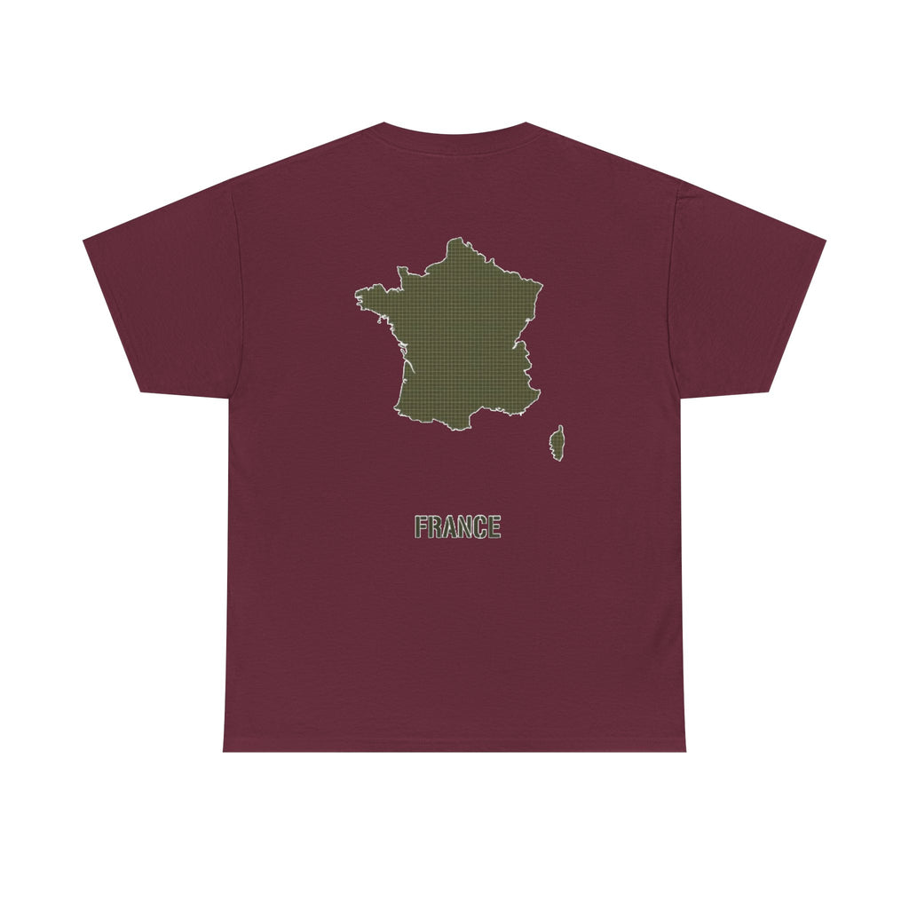 France Map T-Shirt — Minimalist Olive France Map Tee