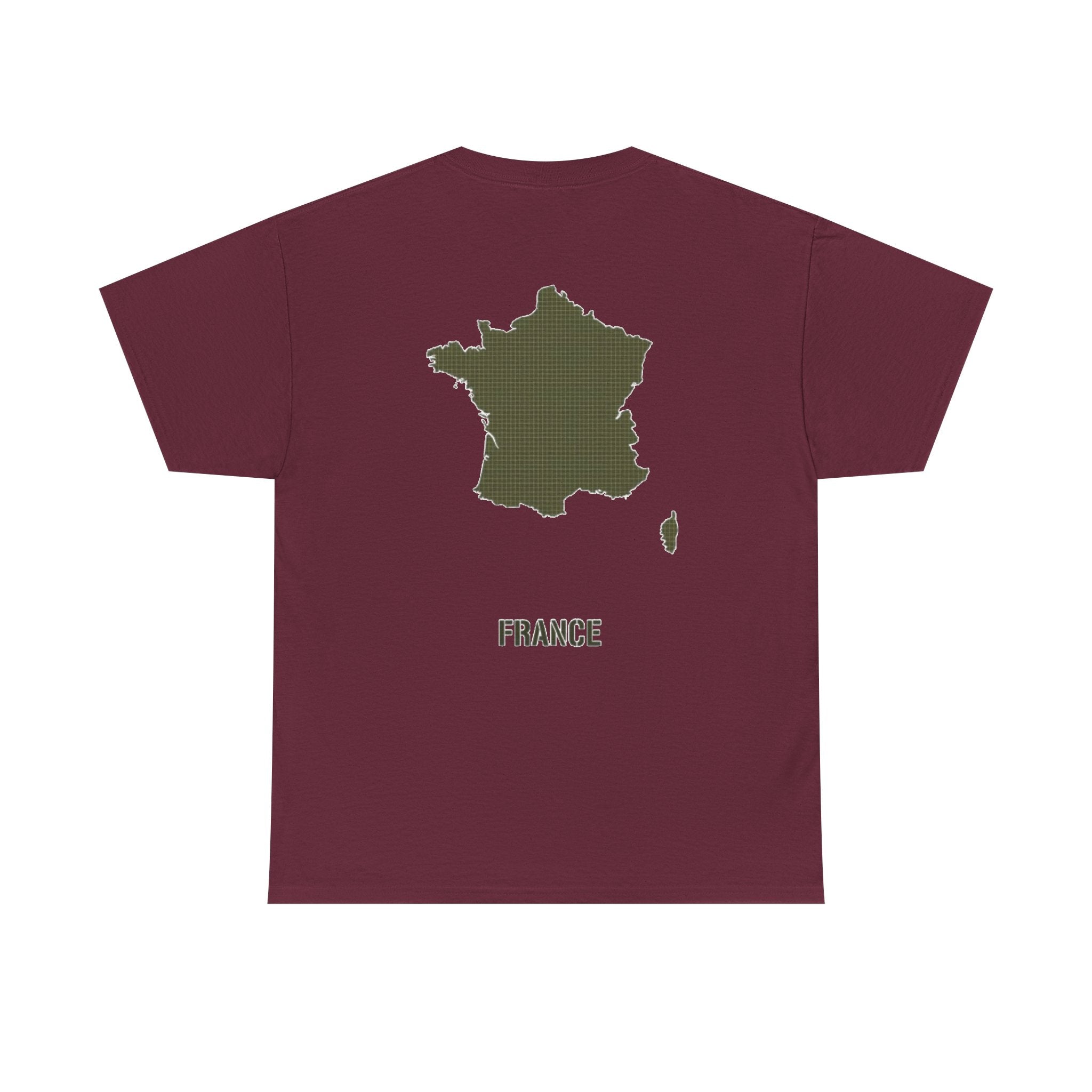 France Map T-Shirt — Minimalist Olive France Map Tee