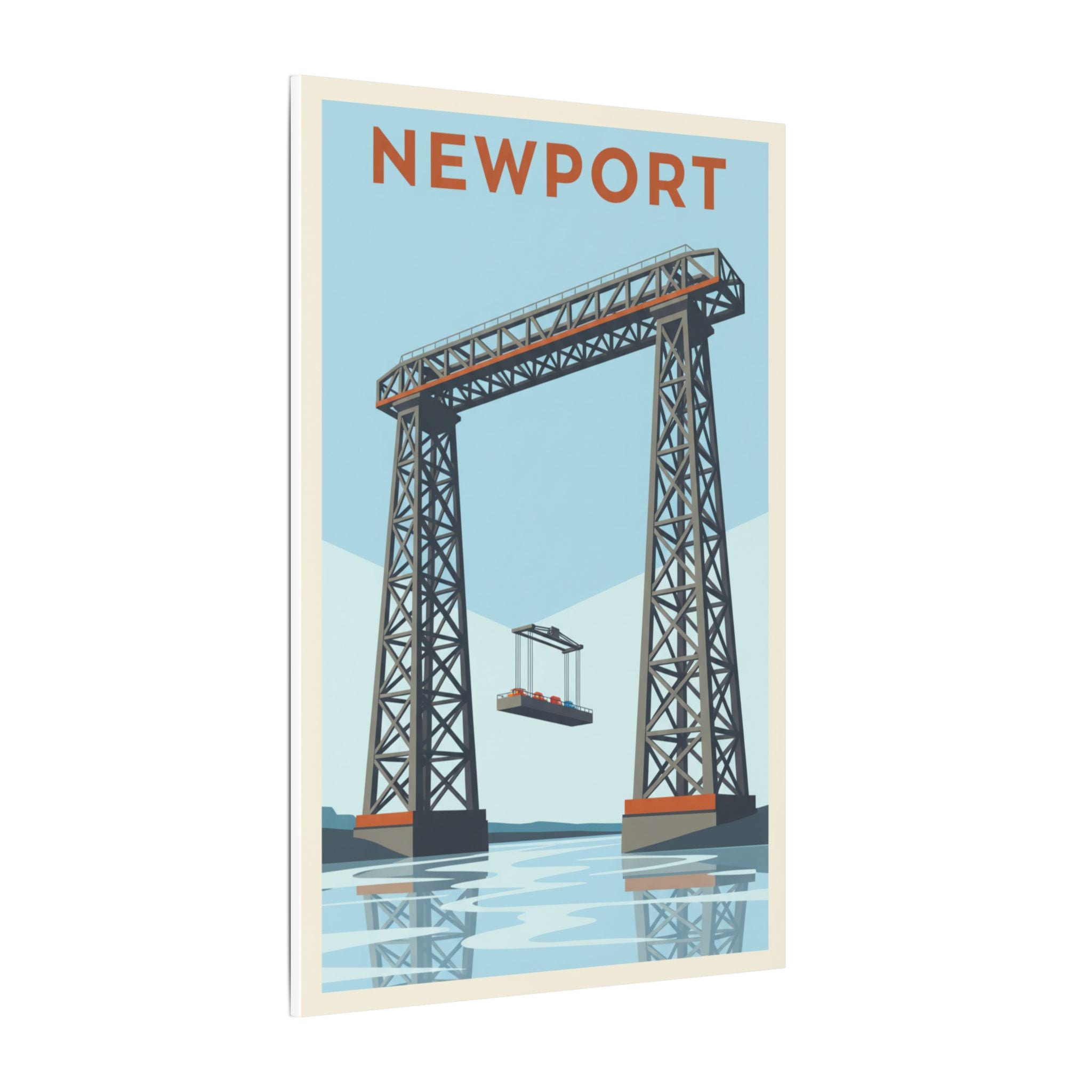 Newport Aerial Tram Matte Canvas Print  Vintage Coastal Wall Art