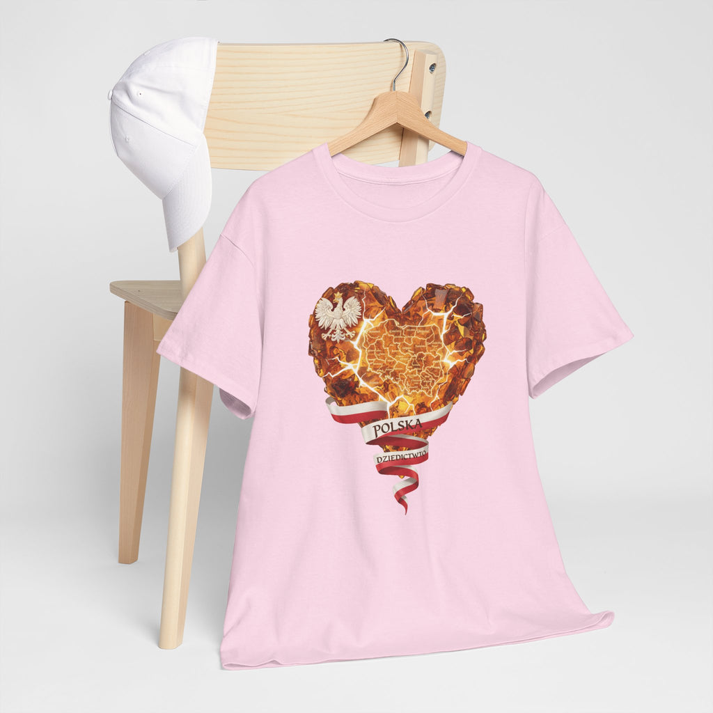 Polish Pride Heart Flame Tee | Polska Heritage T-Shirt