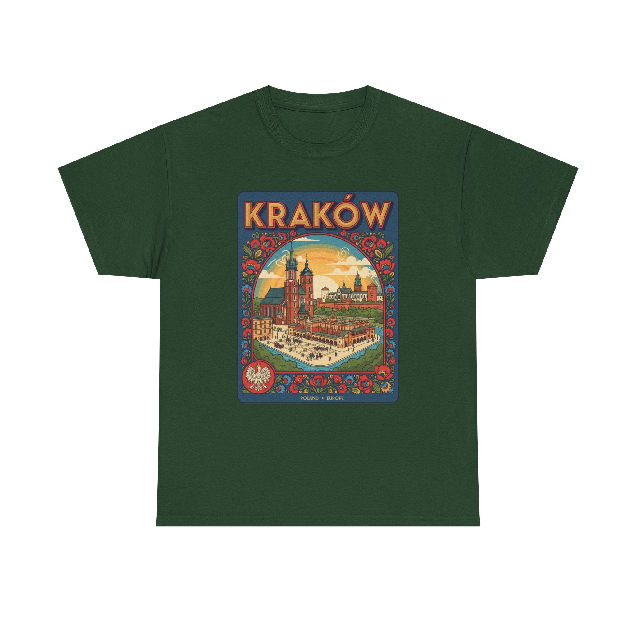 Kraków Vintage Travel T‑Shirt — Retro Polish Cityscape Tee