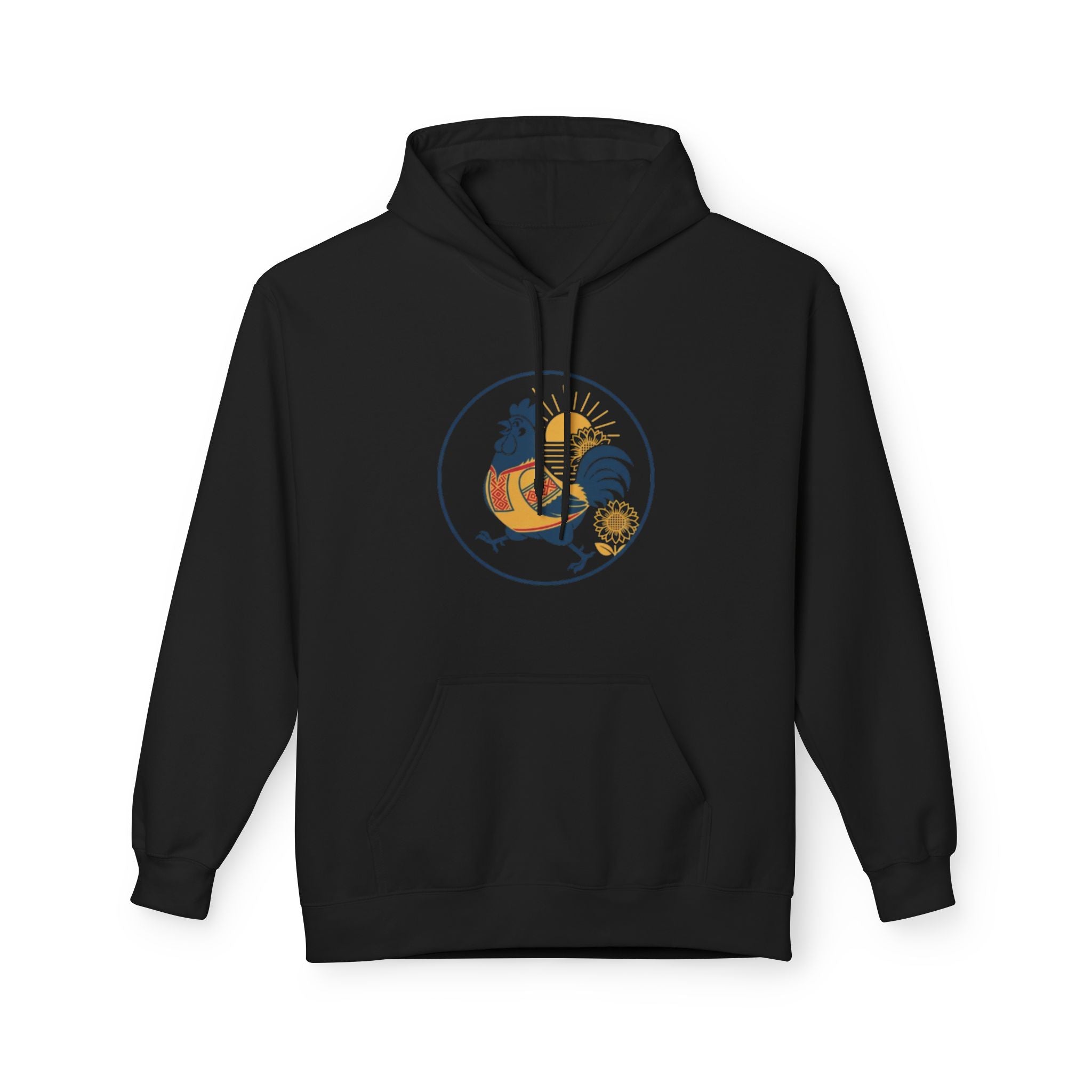 Rooster Circle Graphic Hoodie — Vintage Farmhouse Rooster Pullover
