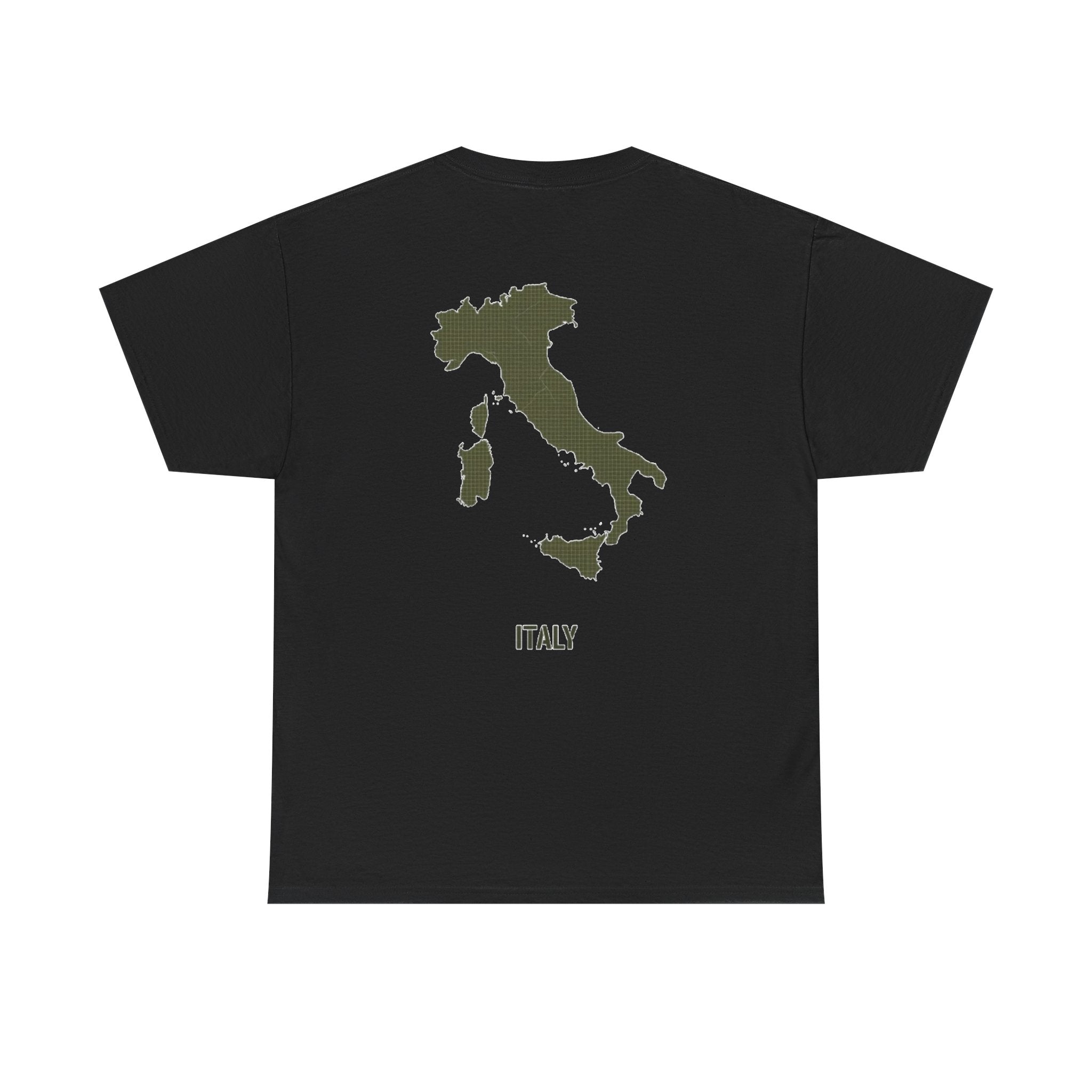 Italy Map T‑Shirt — Minimalist Travel Tee with 'Italy' Text