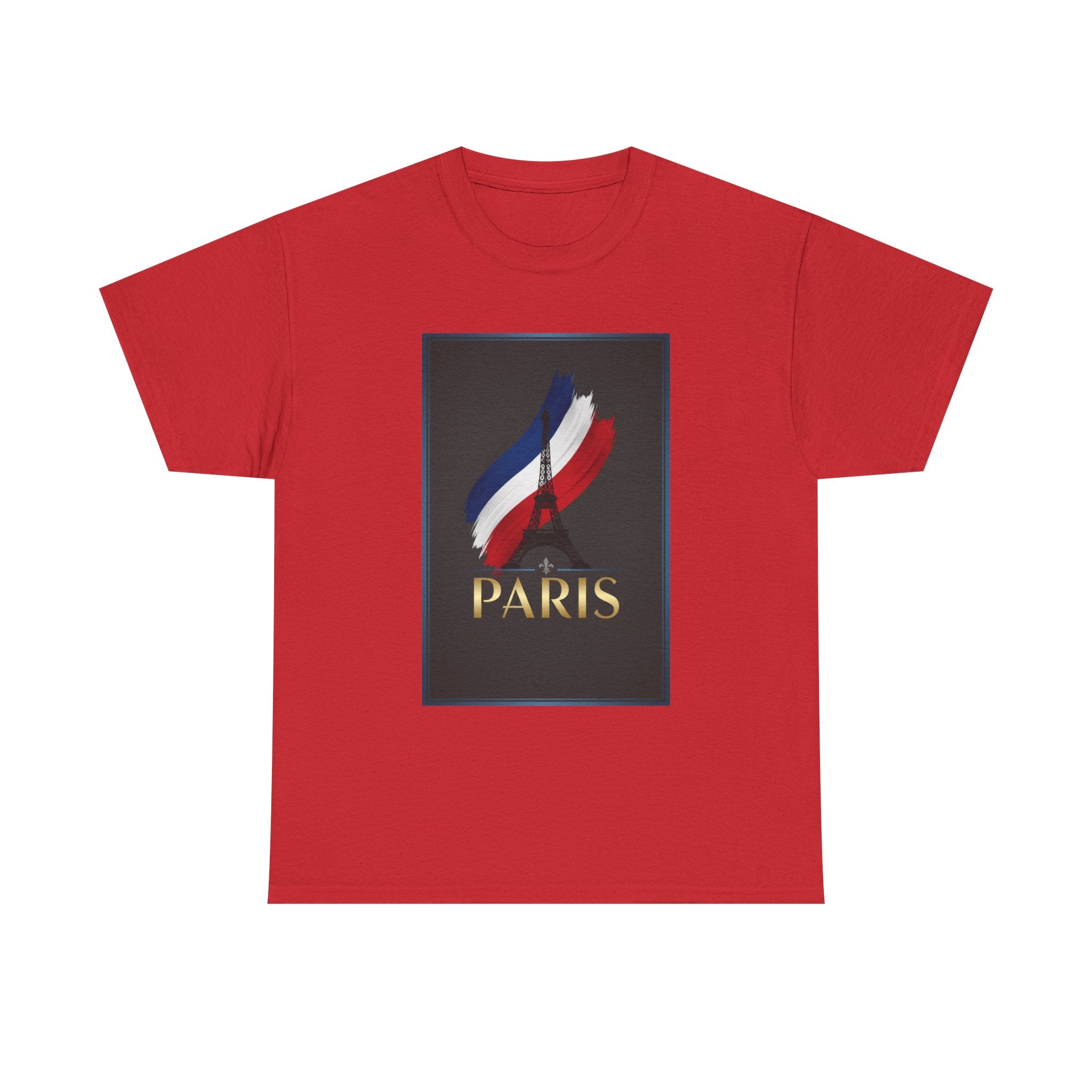 Paris Tricolor Graphic Tee — French Flag Brushstroke T-Shirt