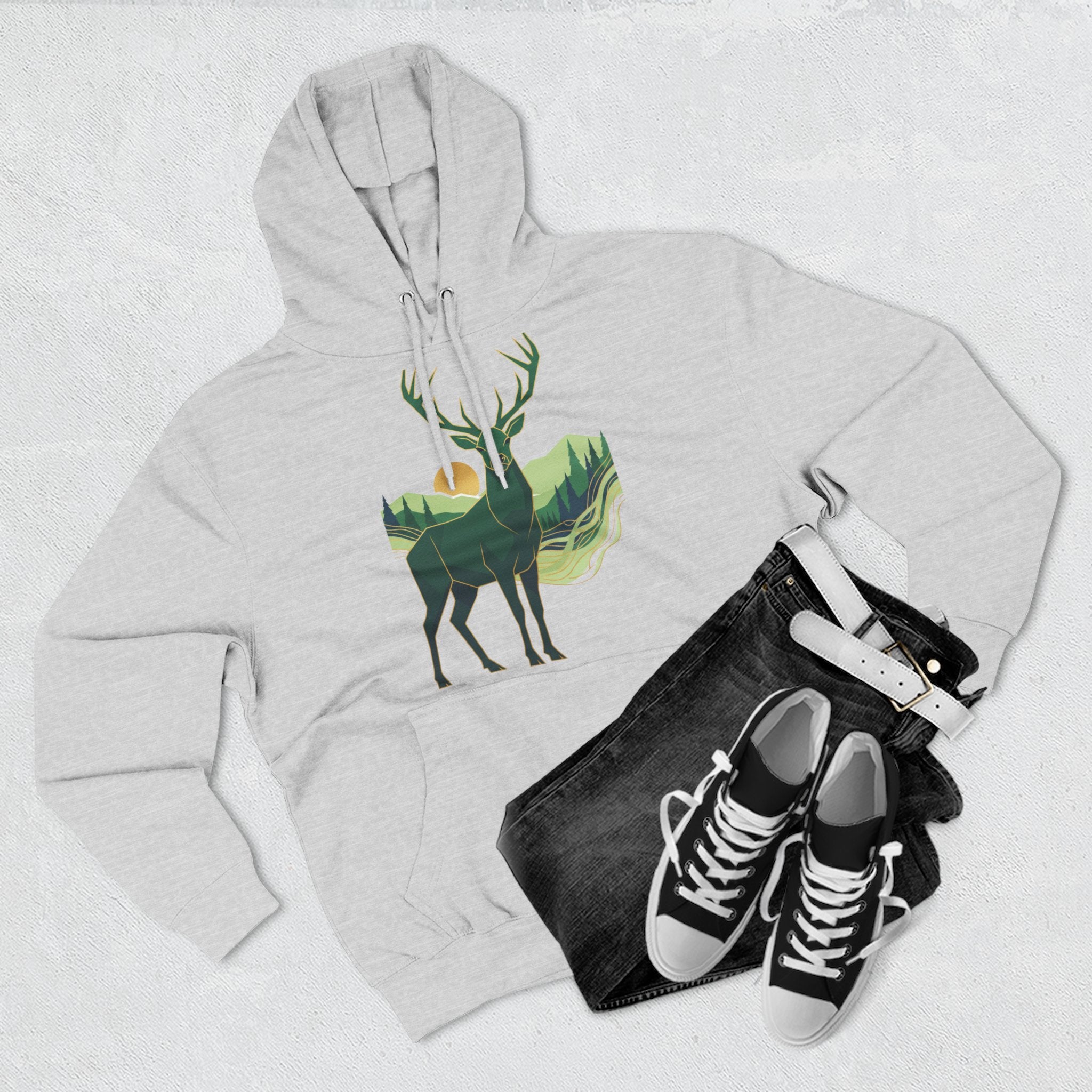 Highland Stag Heritage Hoodie — British Countryside Graphic
