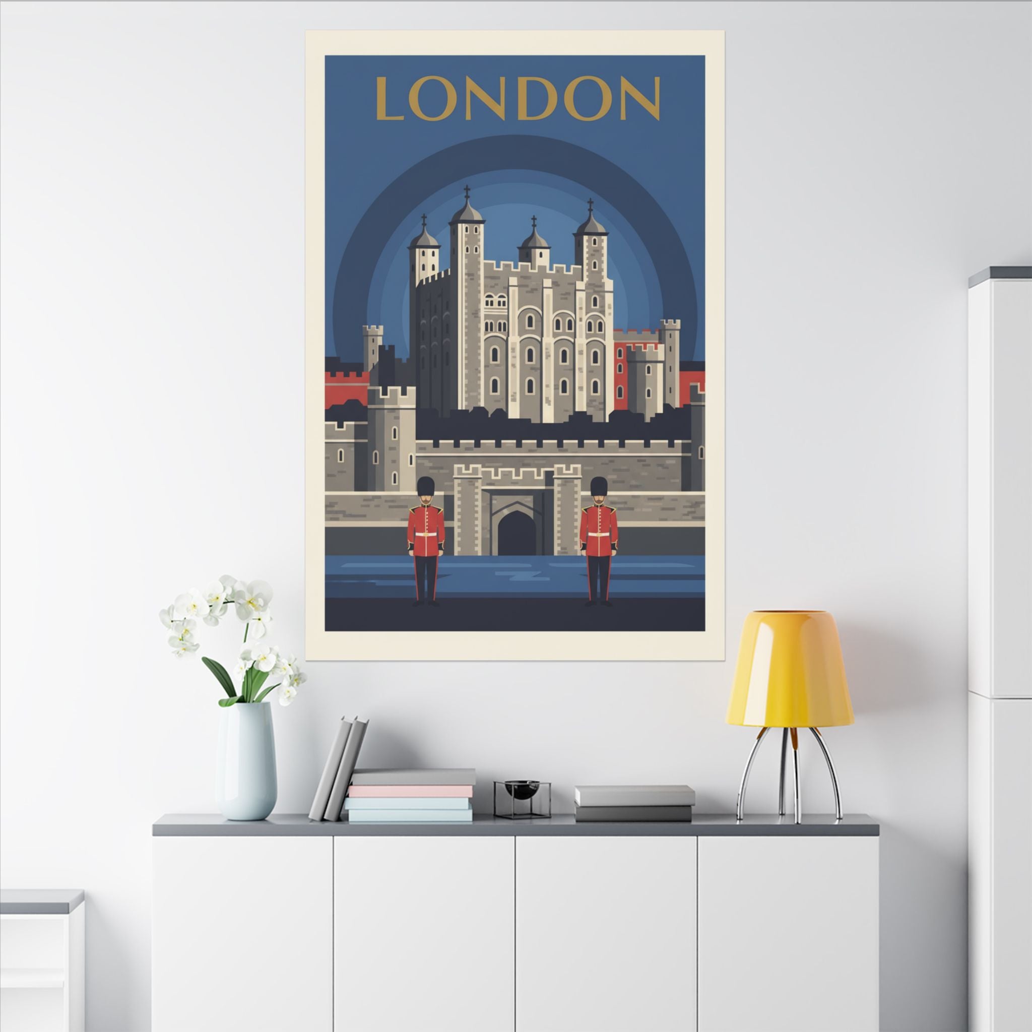 Tower of London Retro Travel Poster Canvas