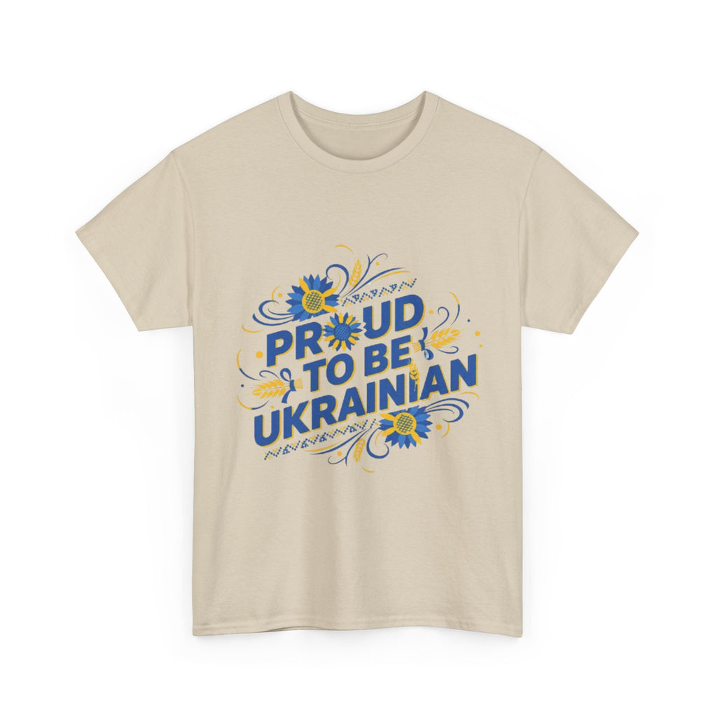 Proud to Be Ukrainian T-Shirt — Blue & Yellow Floral Pride Tee