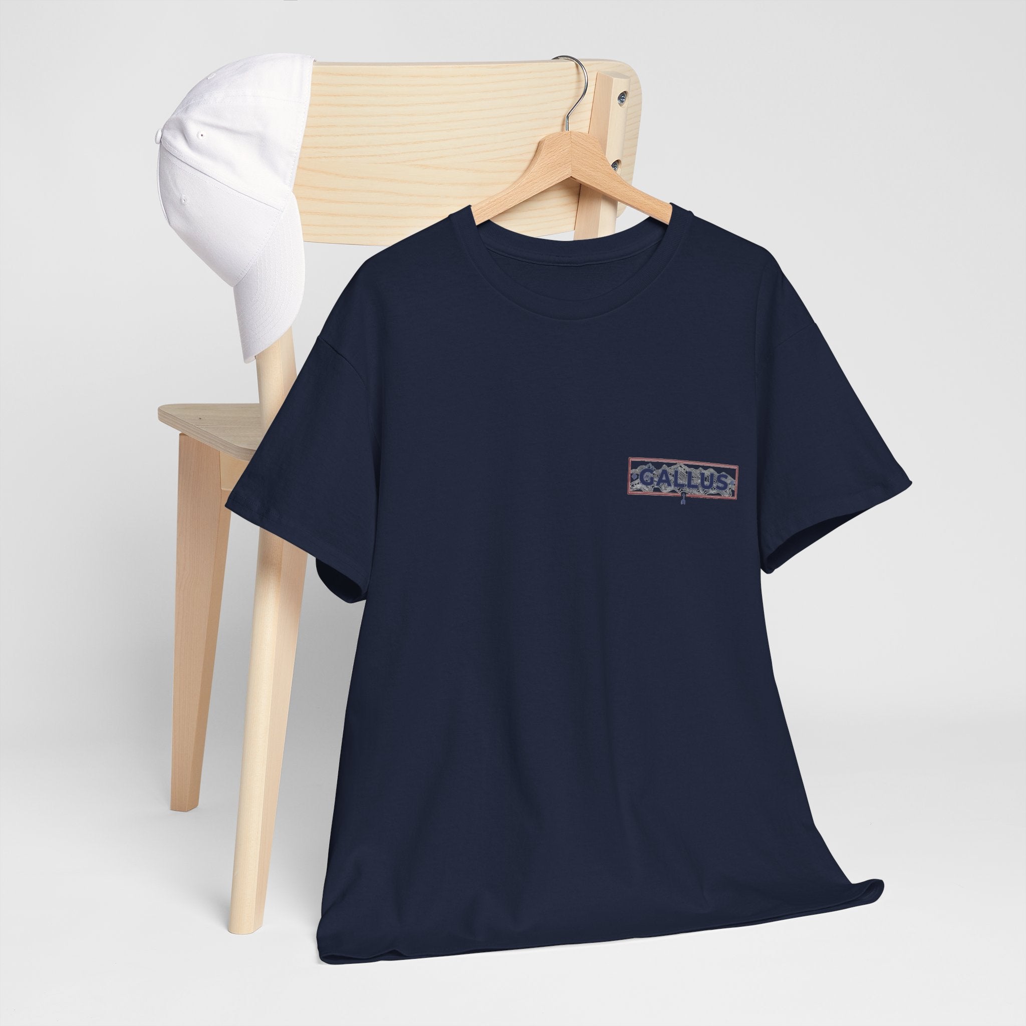 Mountain Sunset T-Shirt — Retro Nature Graphic Tee with 'GALLUS' Logo