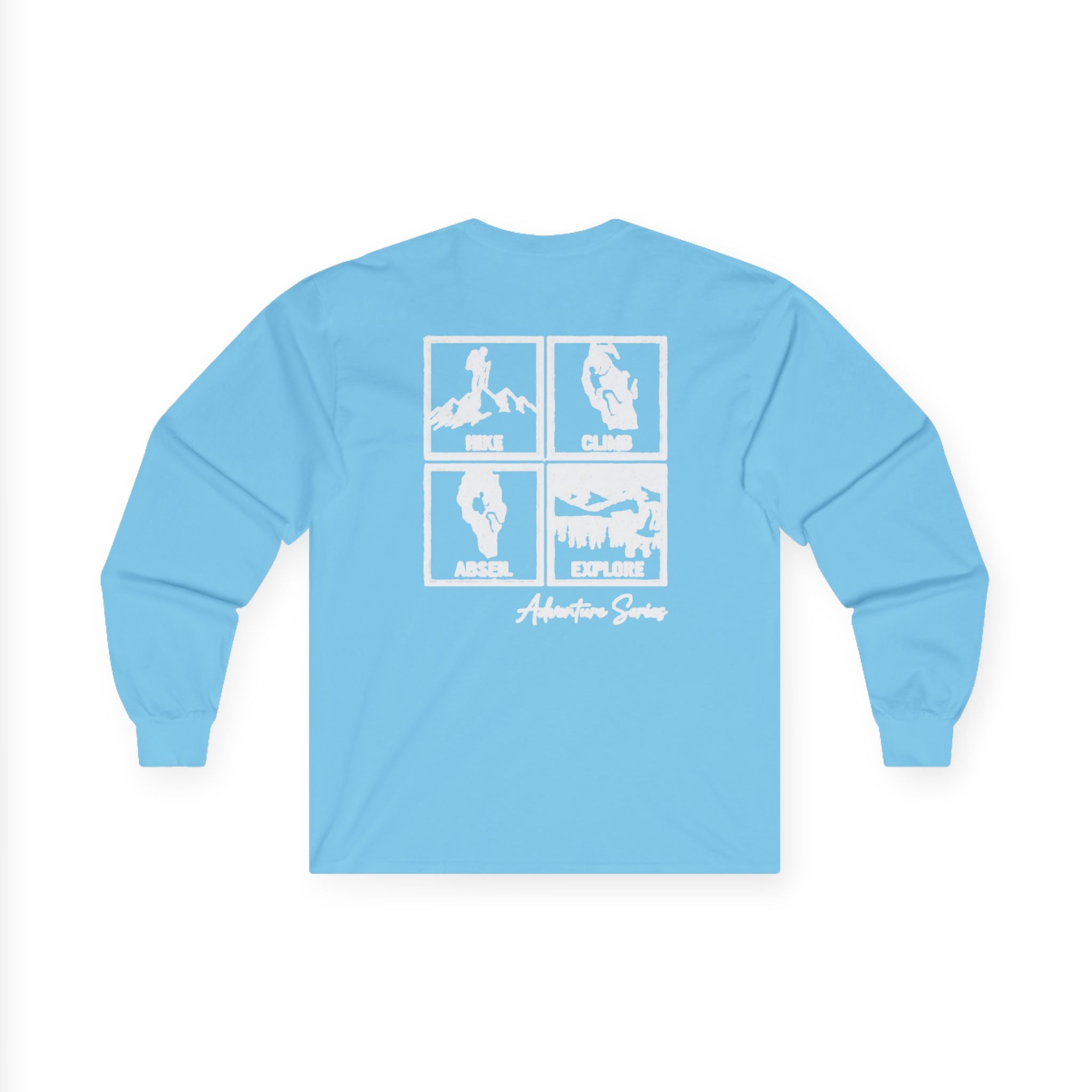 Long Sleeve Tee — Gallus Adventure Series: Hike, Climb, Abseil, Explore Graphic