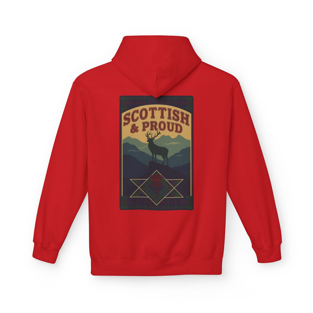 Scottish Hoodie — "Scottish & Proud" Vintage Stag Graphic Pullover