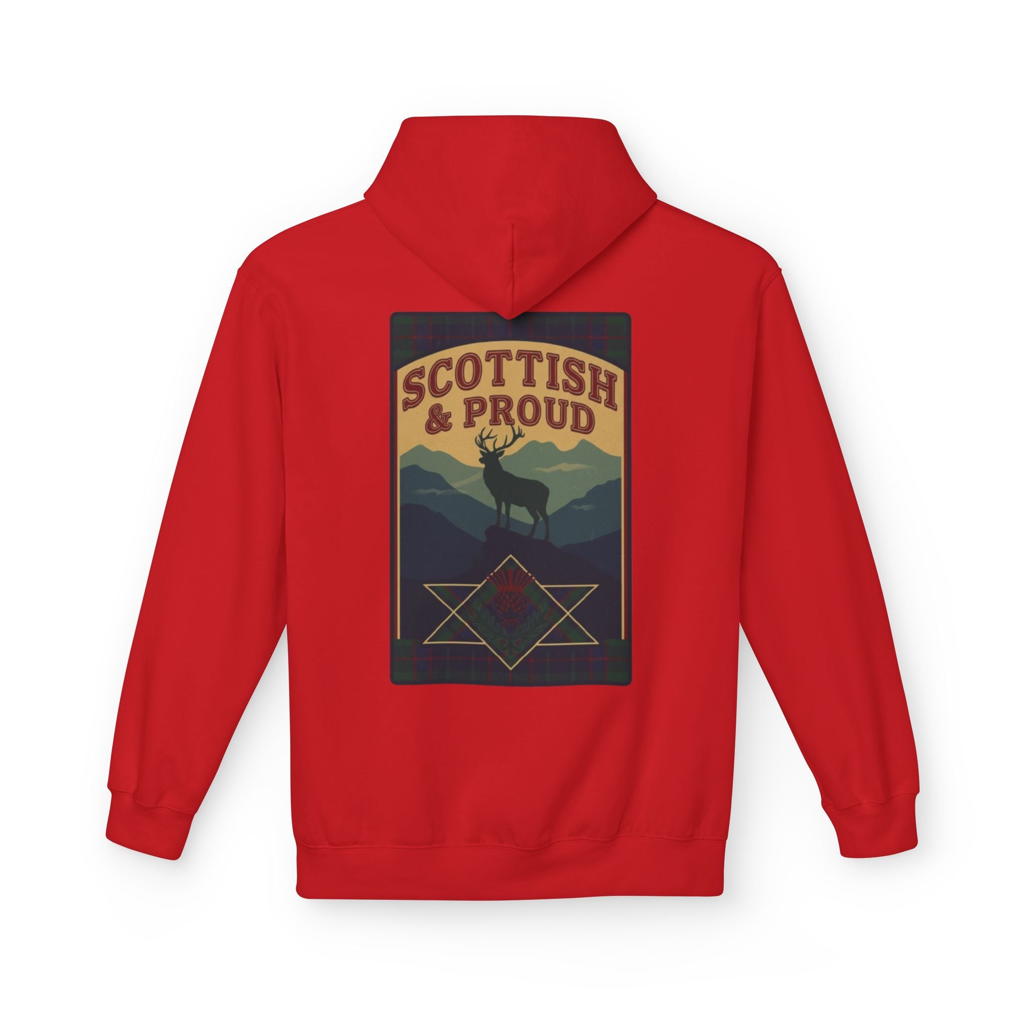 Scottish Hoodie — "Scottish & Proud" Vintage Stag Graphic Pullover