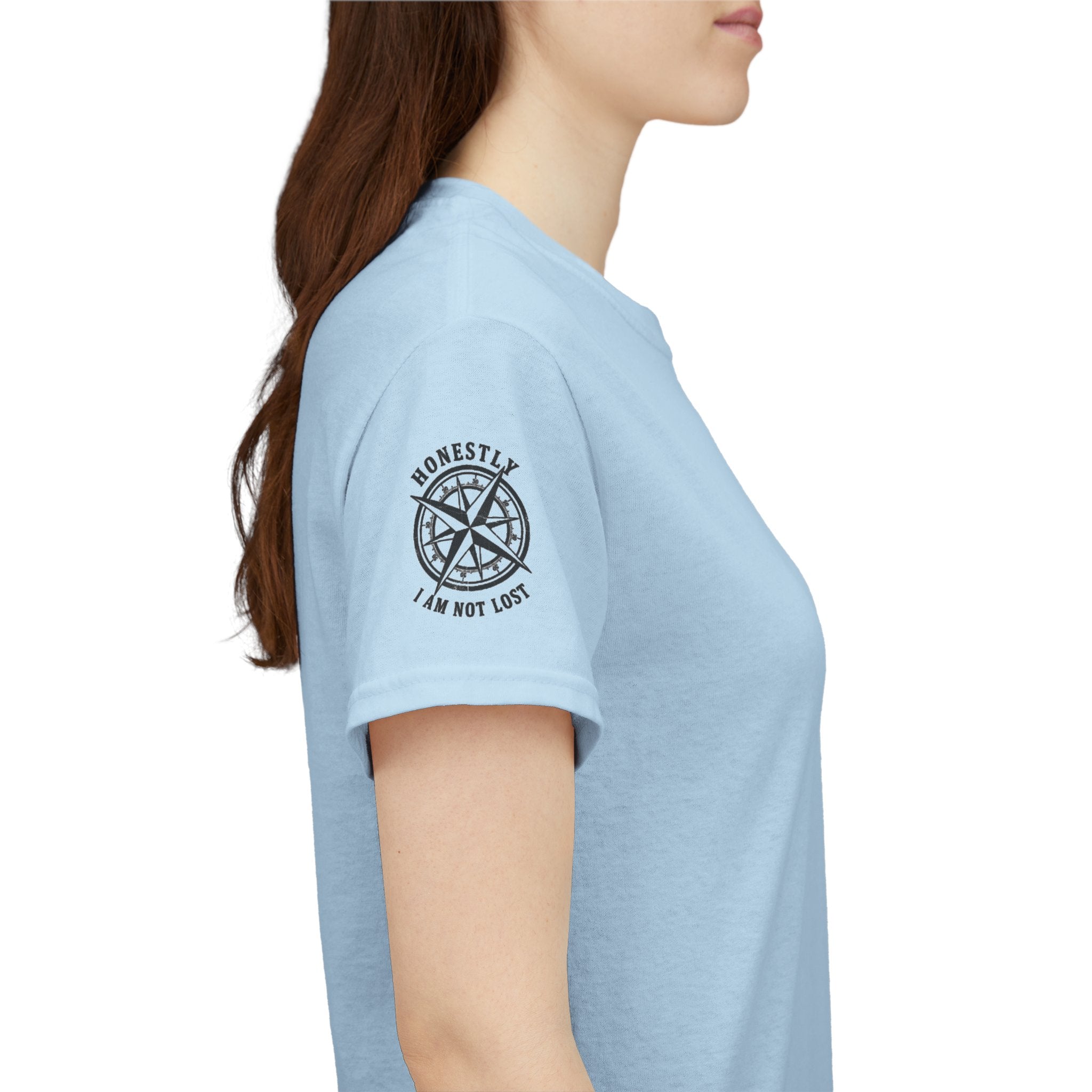 Honestly I am not lost Gallus Minimal Logo Tee — White Graphic T-Shirt