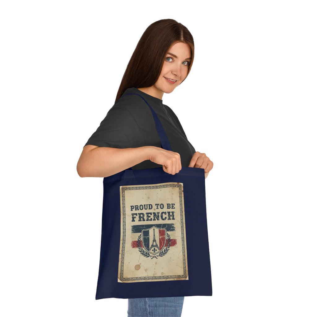 Proud to Be French Vintage Shield Cotton Tote